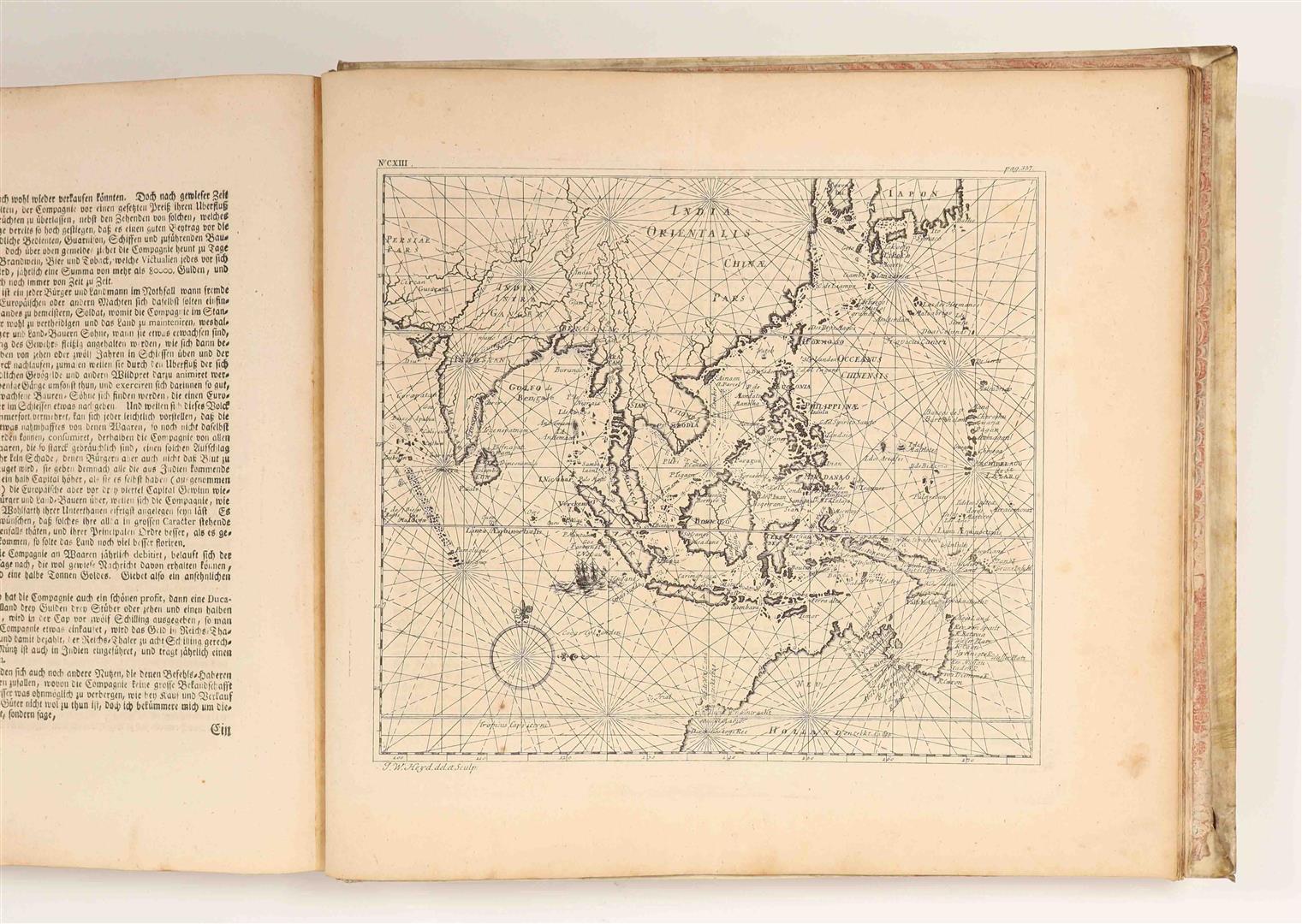 Gravé Atlas VOC de l'Afrique et des Indes orientales par J.W. Heydt, Homann Heirs, 1744 en vente