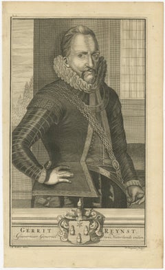 VOC Governor Gerrit Reynst: A Dutch Master of Colonial Trade - 1724 Engraving