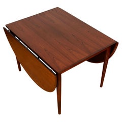 Retro Vodder Danish Rosewood Dining Table with Removable Drop Leaves + Middle Leaf