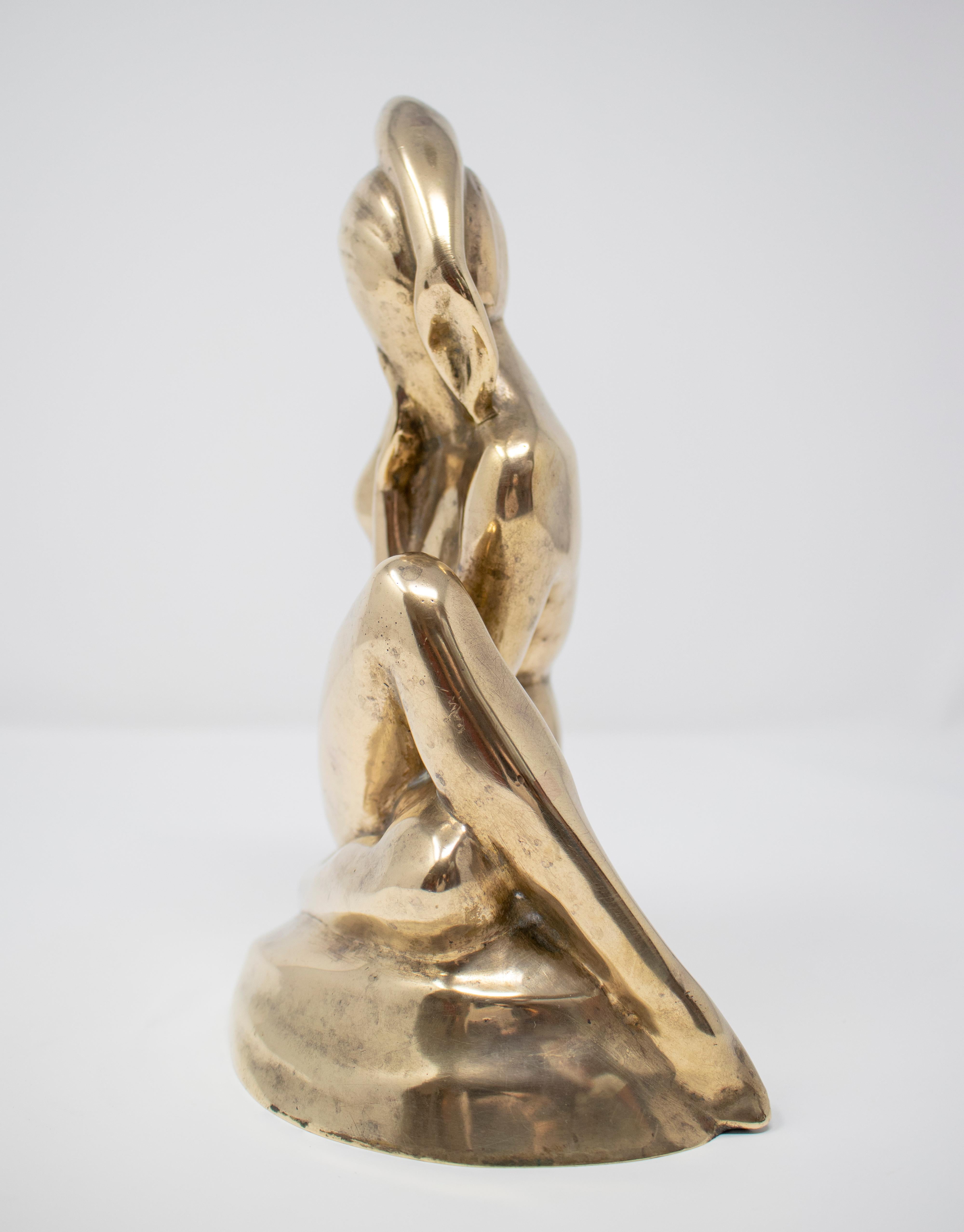 European Vodi Colcertaldo Signed Female Art Deco Bronze Figure Sculpture