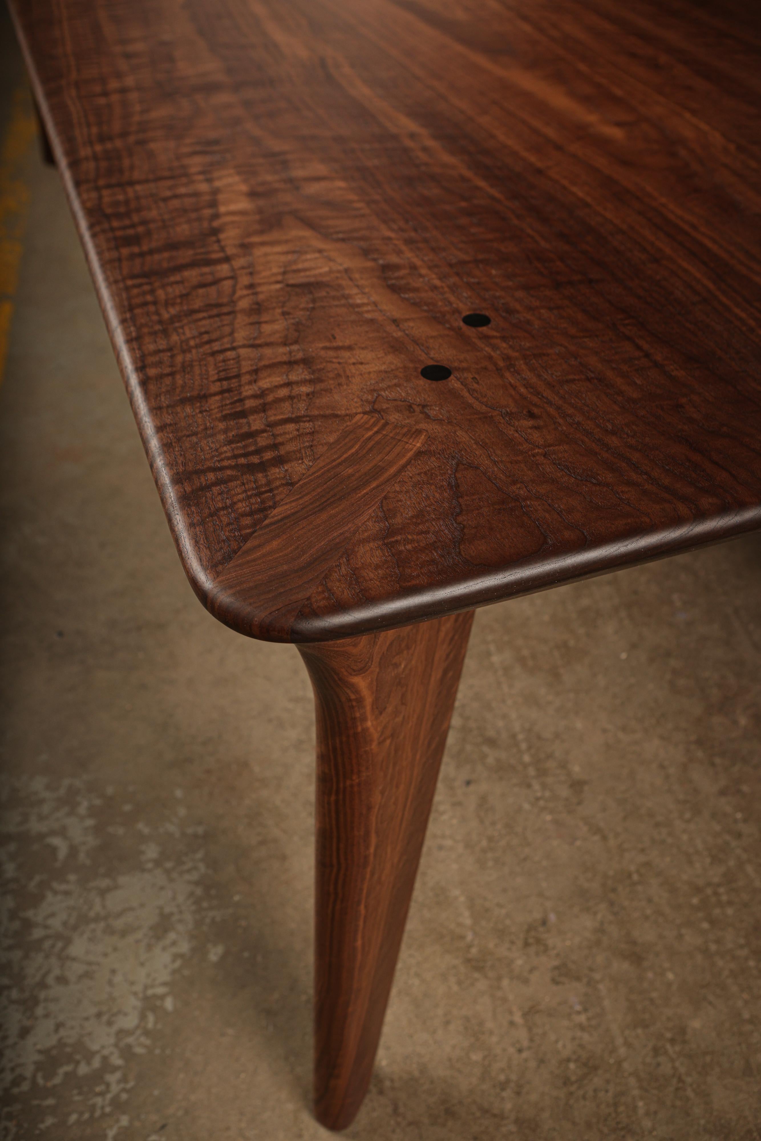 Hand-Crafted Vöeg Dining Table, Figured Black Walnut, Ready To Ship For Sale