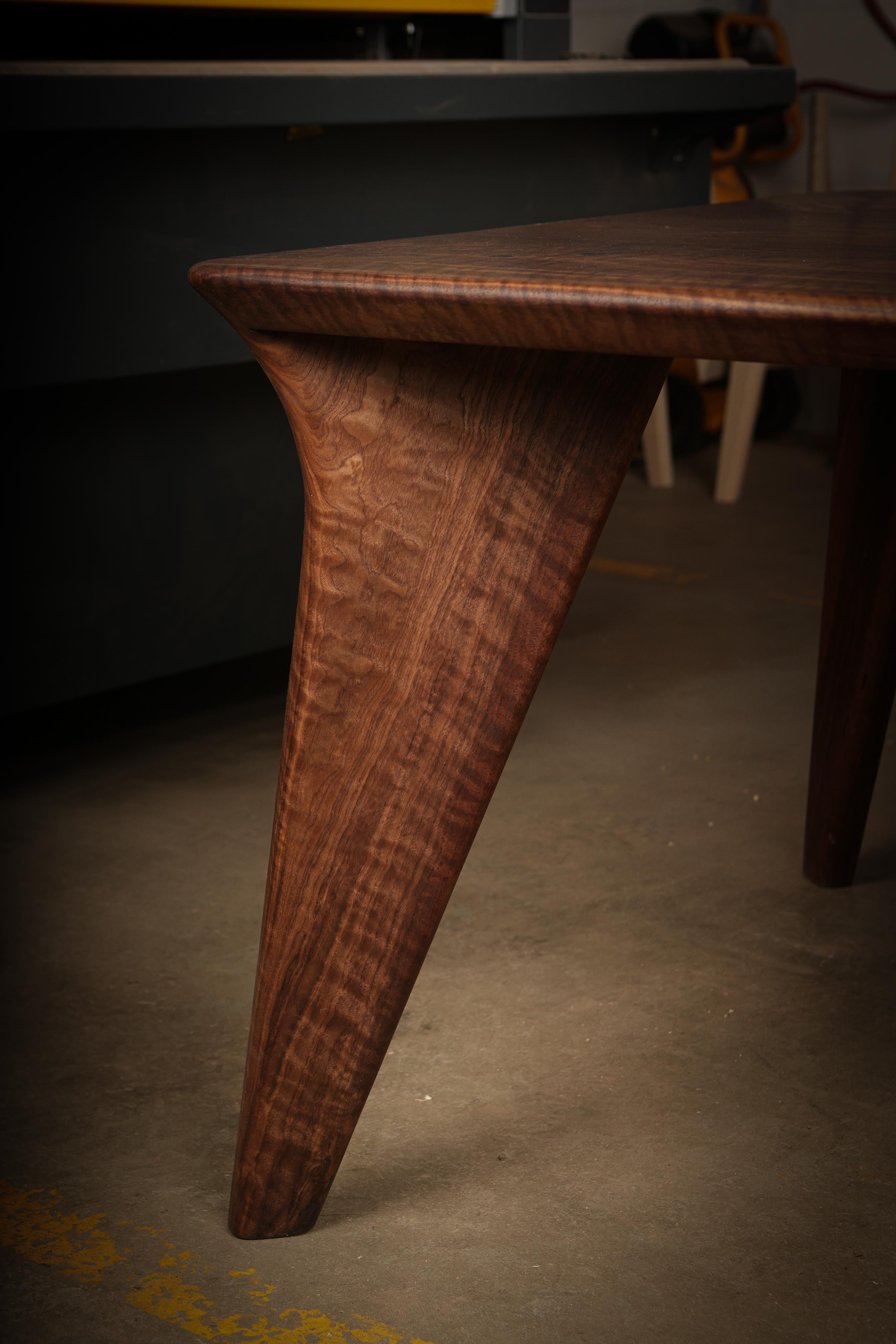 Contemporary Vöeg Dining Table, Figured Black Walnut, Ready To Ship For Sale