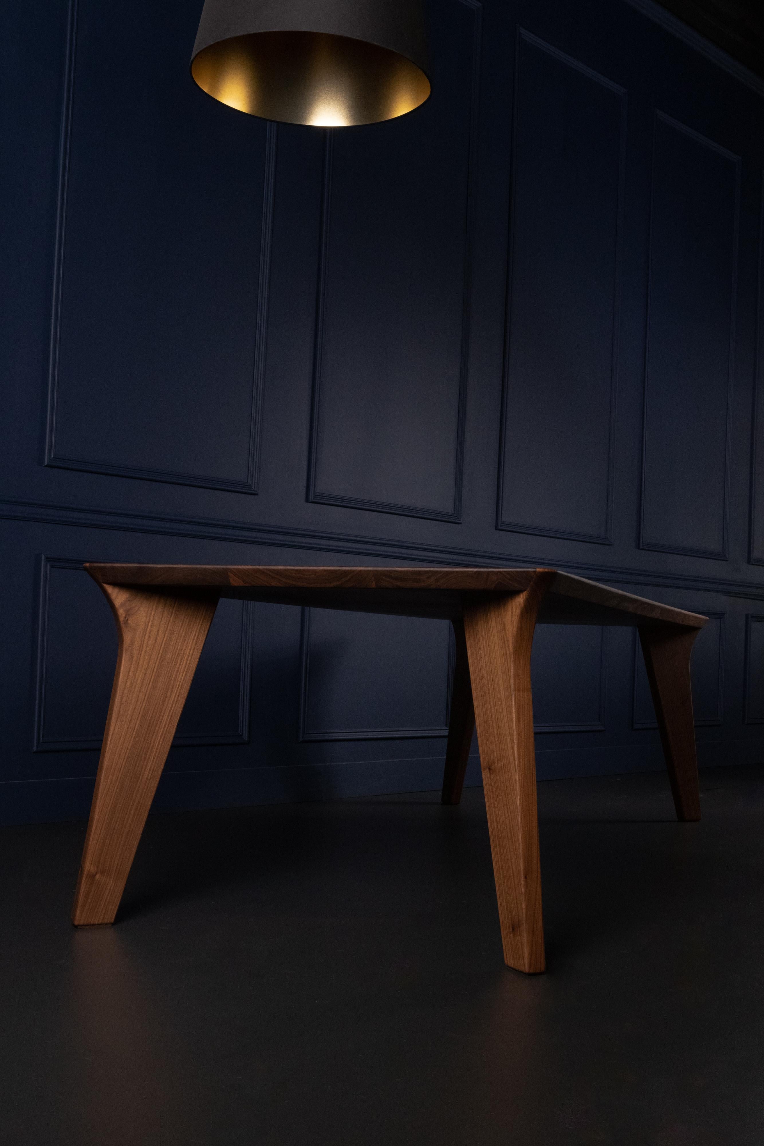 Canadian Vöeg Dining Table, Solid Black Walnut with Exposed Joinery