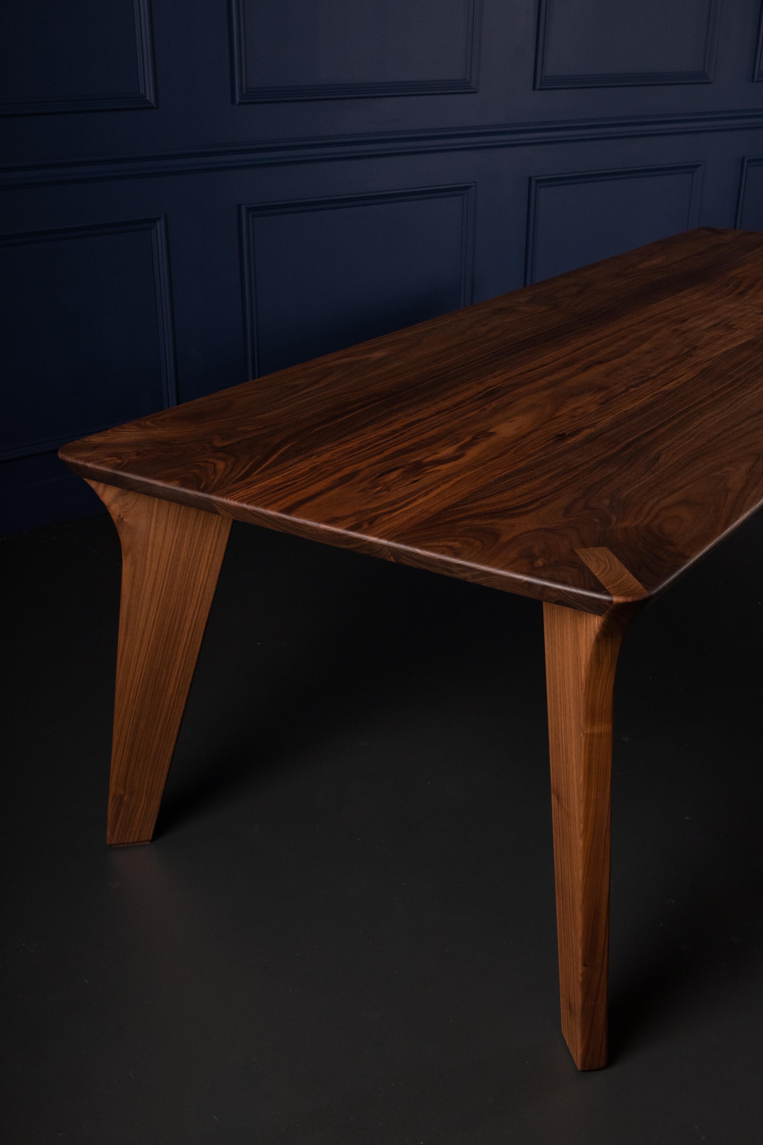 Wood Vöeg Dining Table, Solid Black Walnut with Exposed Joinery