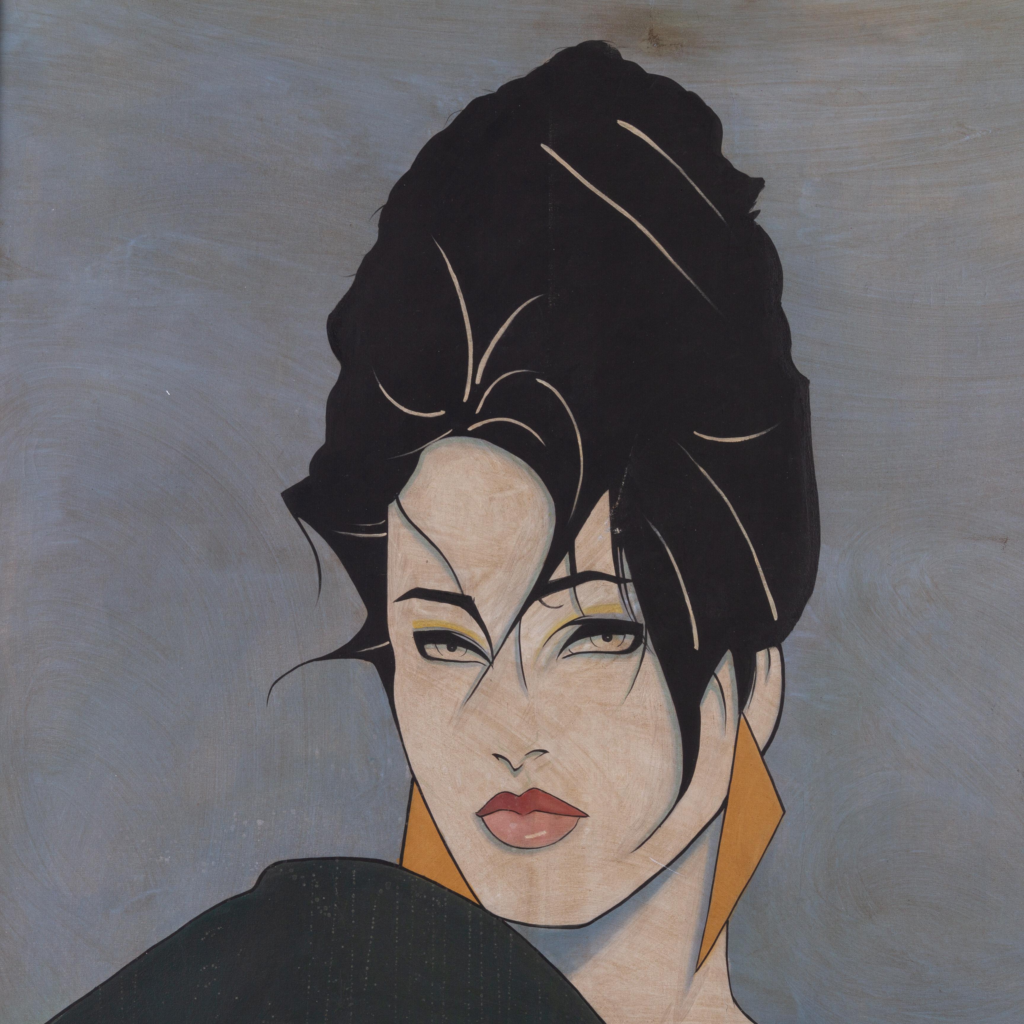 In good condition
From a private collection
Free international shipping
Vogel Signed Huge Art Deco Portrait Oil Painting
