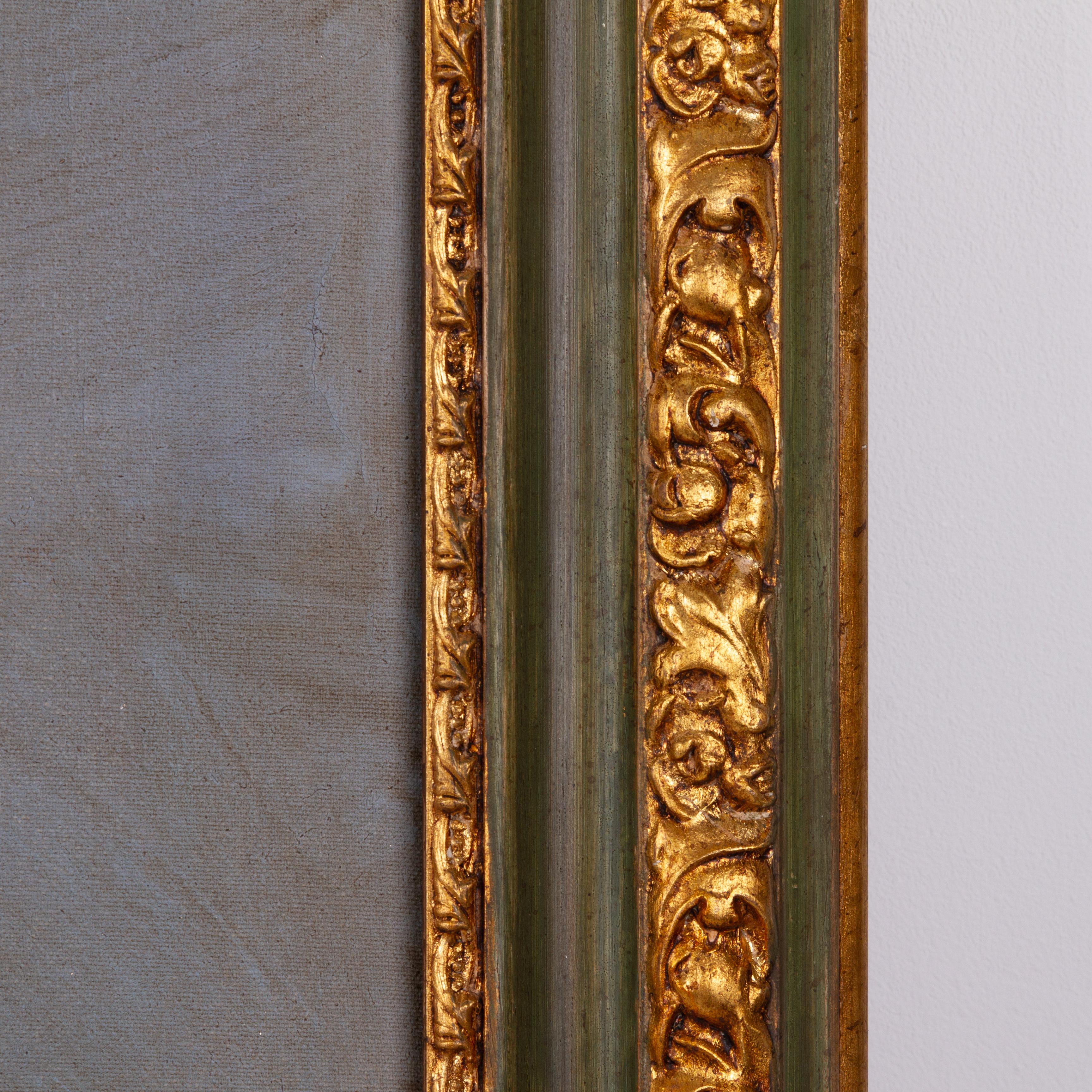 Vogel Signed Huge Art Deco Portrait Oil Painting In Good Condition For Sale In Nottingham, GB
