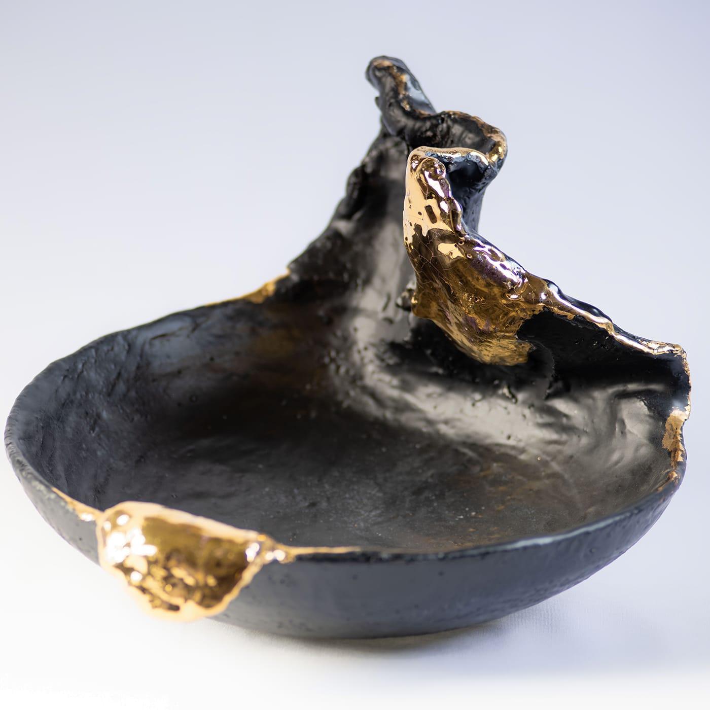 Modern Voglia di Luce Black & Gold Centerpiece Bowl