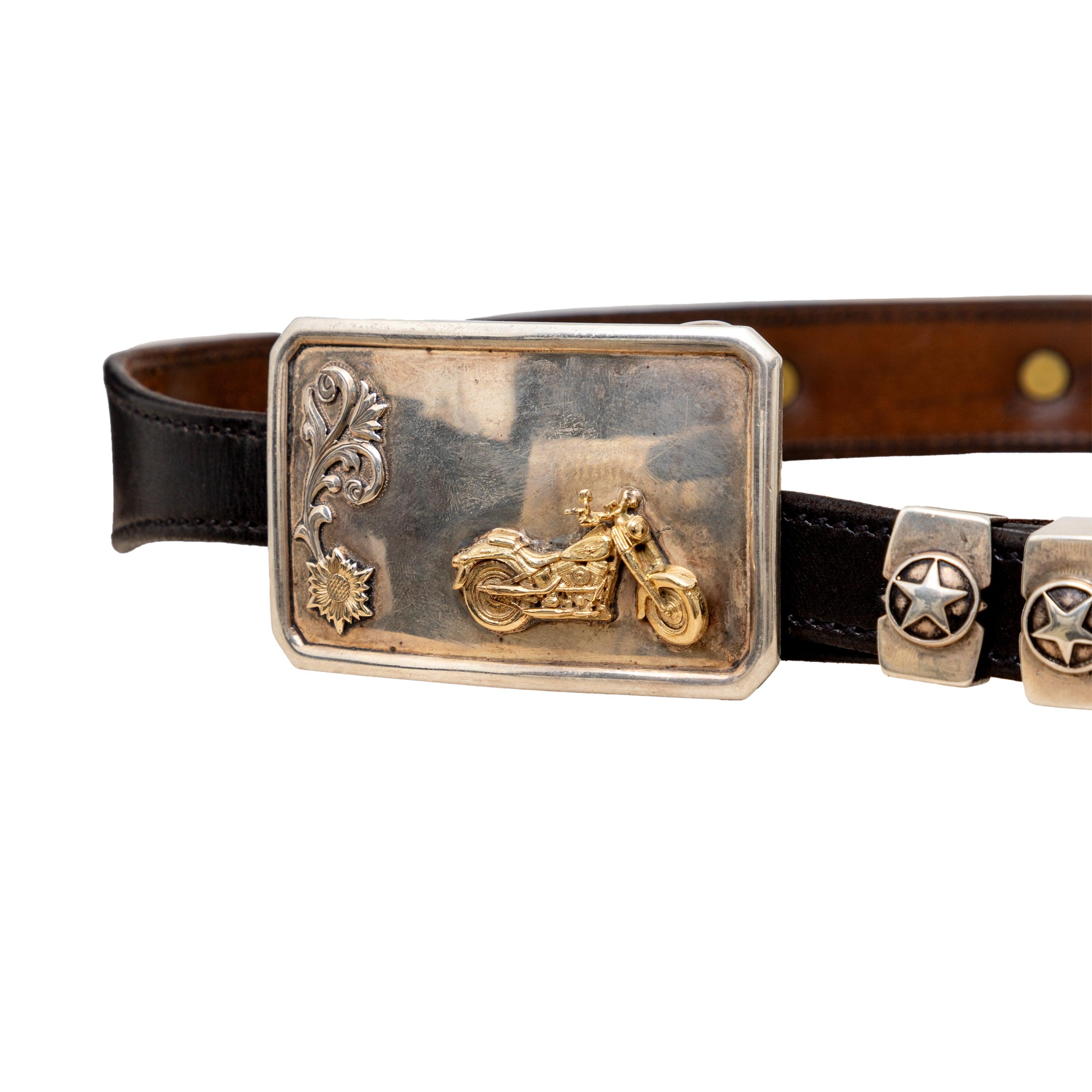 Vogt Motorcycle Buckle Coin Belt - '80s In Fair Condition For Sale In Milano, IT
