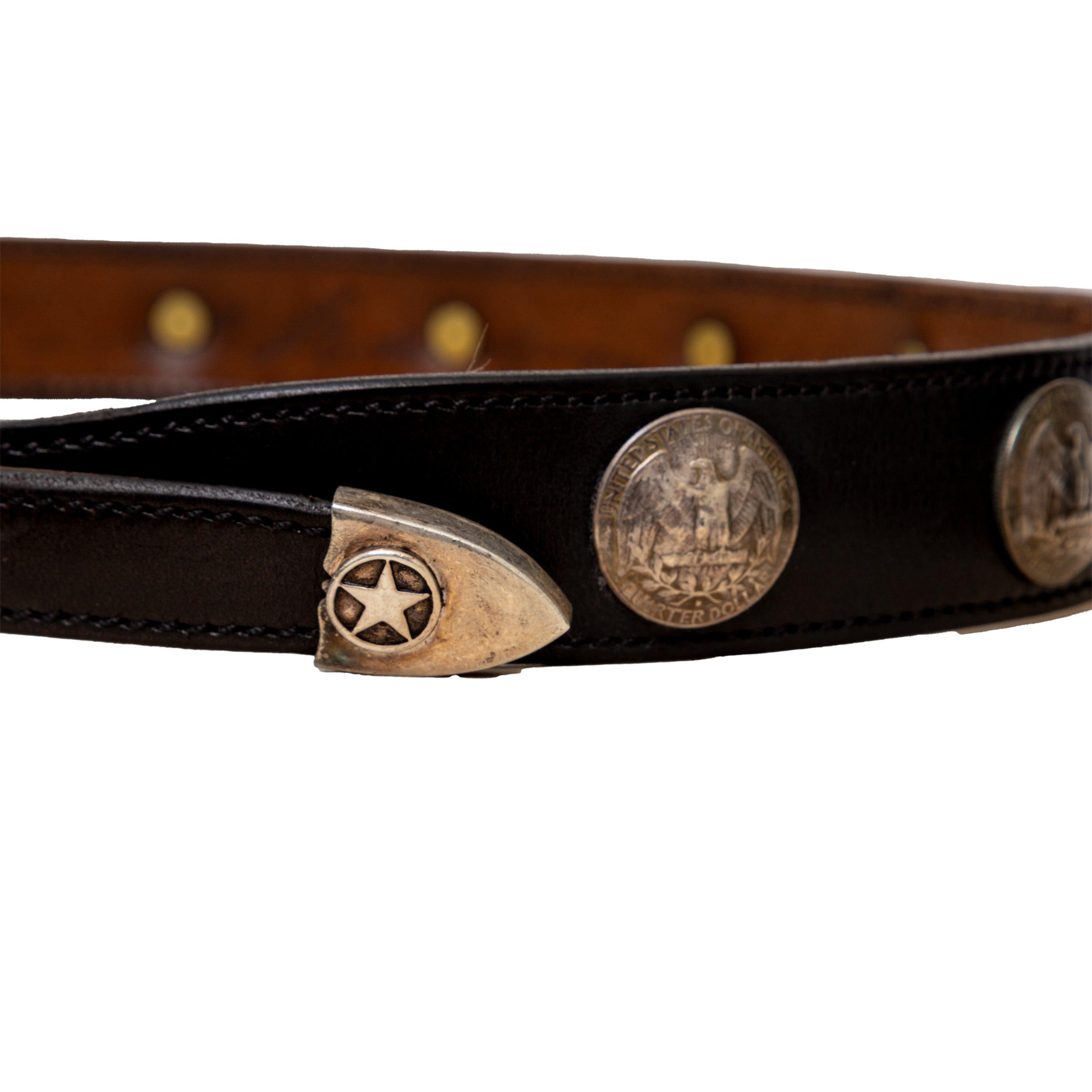 Men's Vogt Motorcycle Buckle Coin Belt - '80s For Sale
