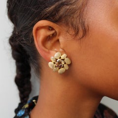 Vogue 1970s Vintage Gold Plated Clip on Earrings