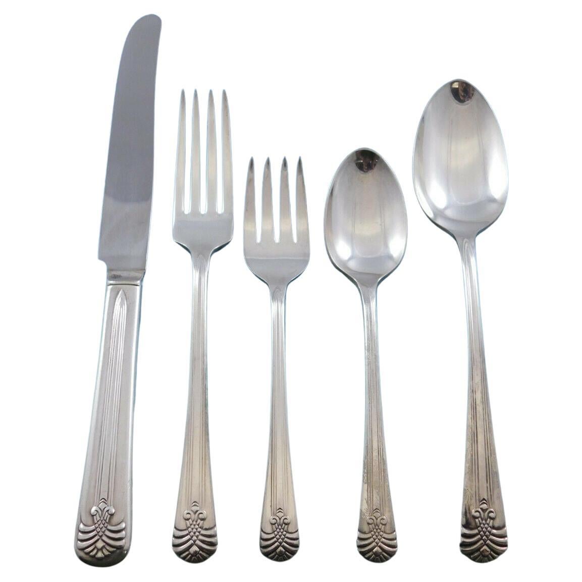 Vogue by International Silverplate Flatware Set for 8 Service 50 Pieces Dinner For Sale
