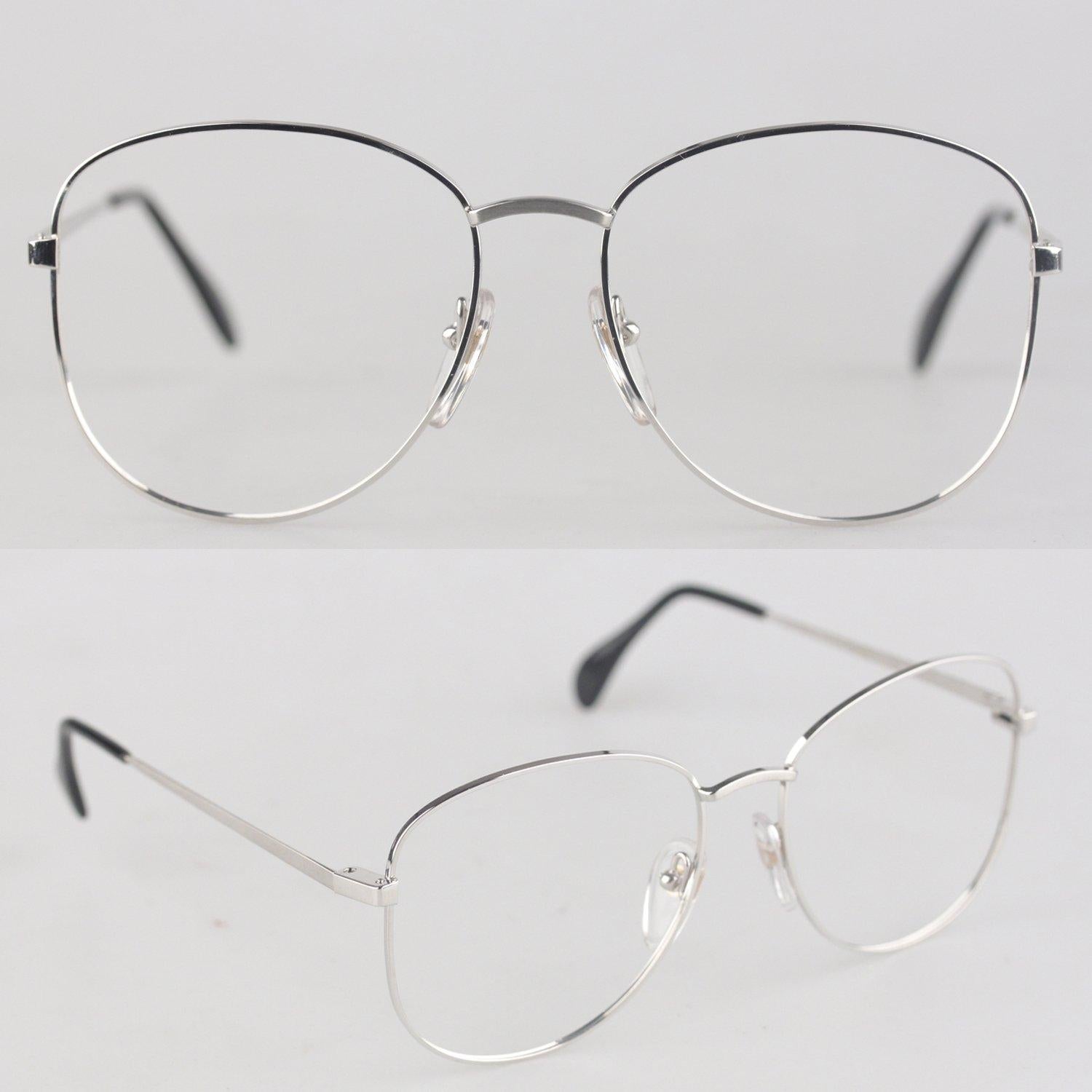 Matt Silver tone Vintage oversize look eyglasses by Bausch & Lomb. Made in West Germany. Silver color, White-Gold Filled Frame (1/20 - 10K White-Gold). Model: 512- 56/16 - 140 mm. Details MATERIAL: Gold Filled COLOR: Silver MODEL: GENDER: Adult