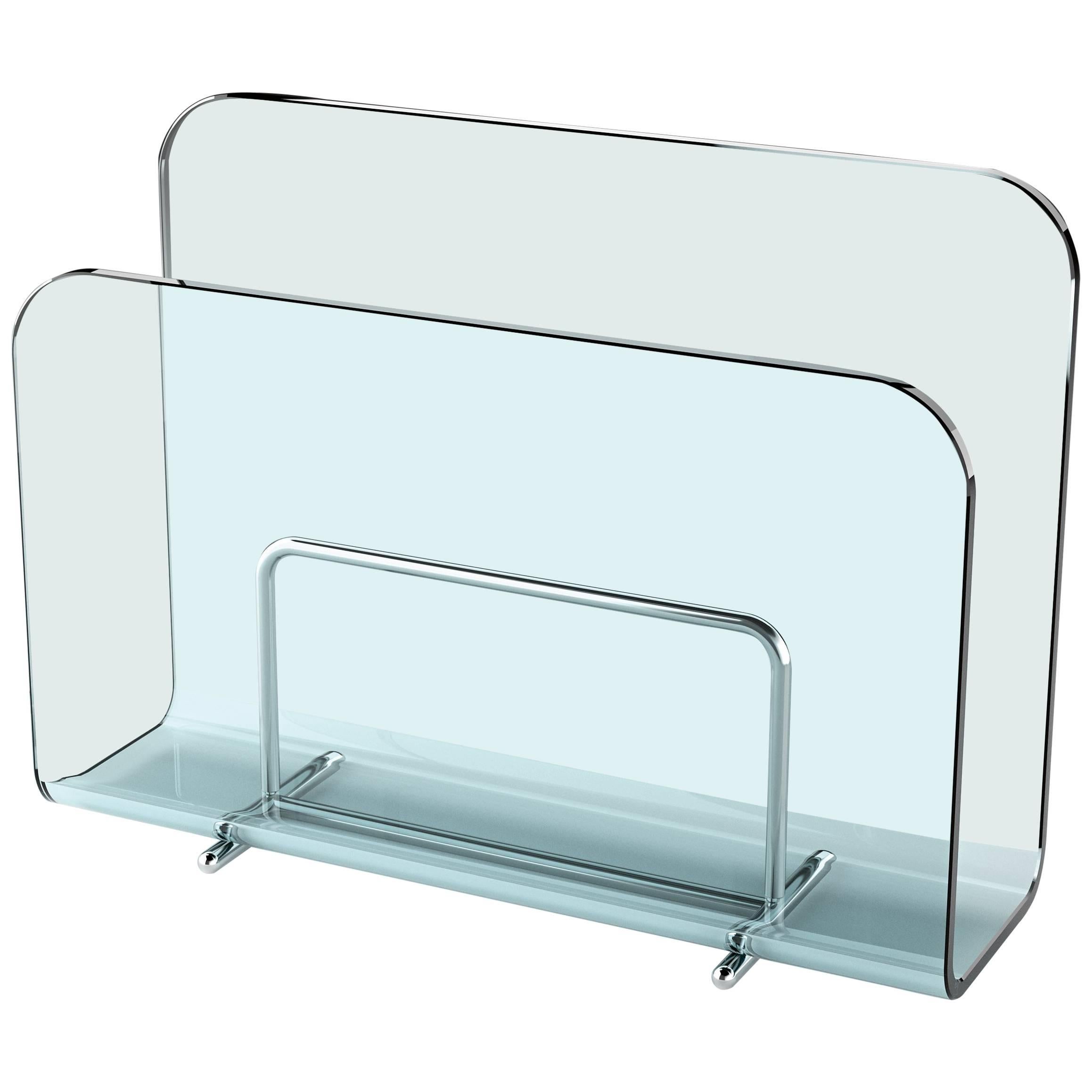 Vogue Glass Magazine Rack by Roberto Paoli for Fiam For Sale