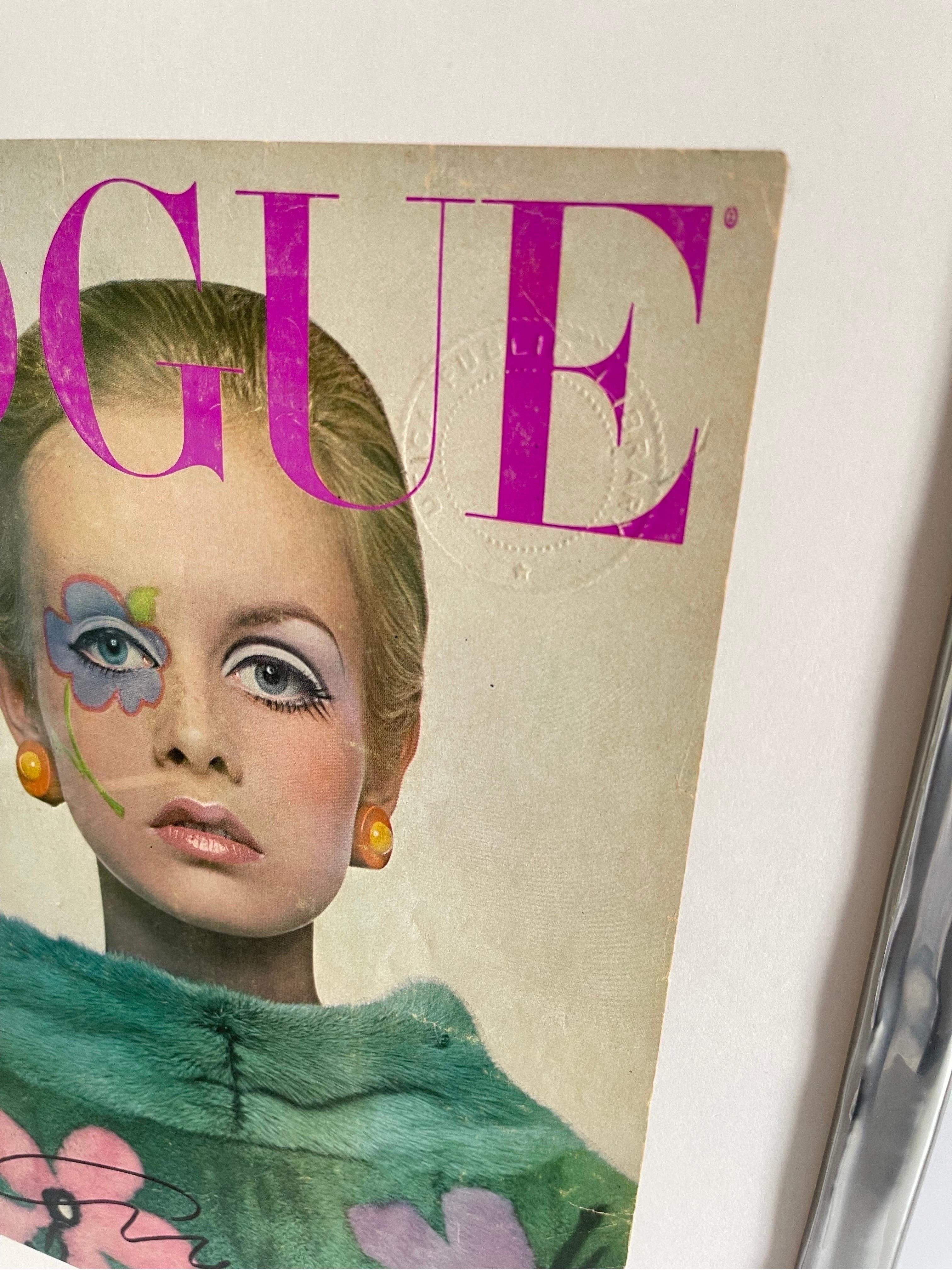 American Vogue July 1967 Twiggy Cover Signed by Richard Avedon