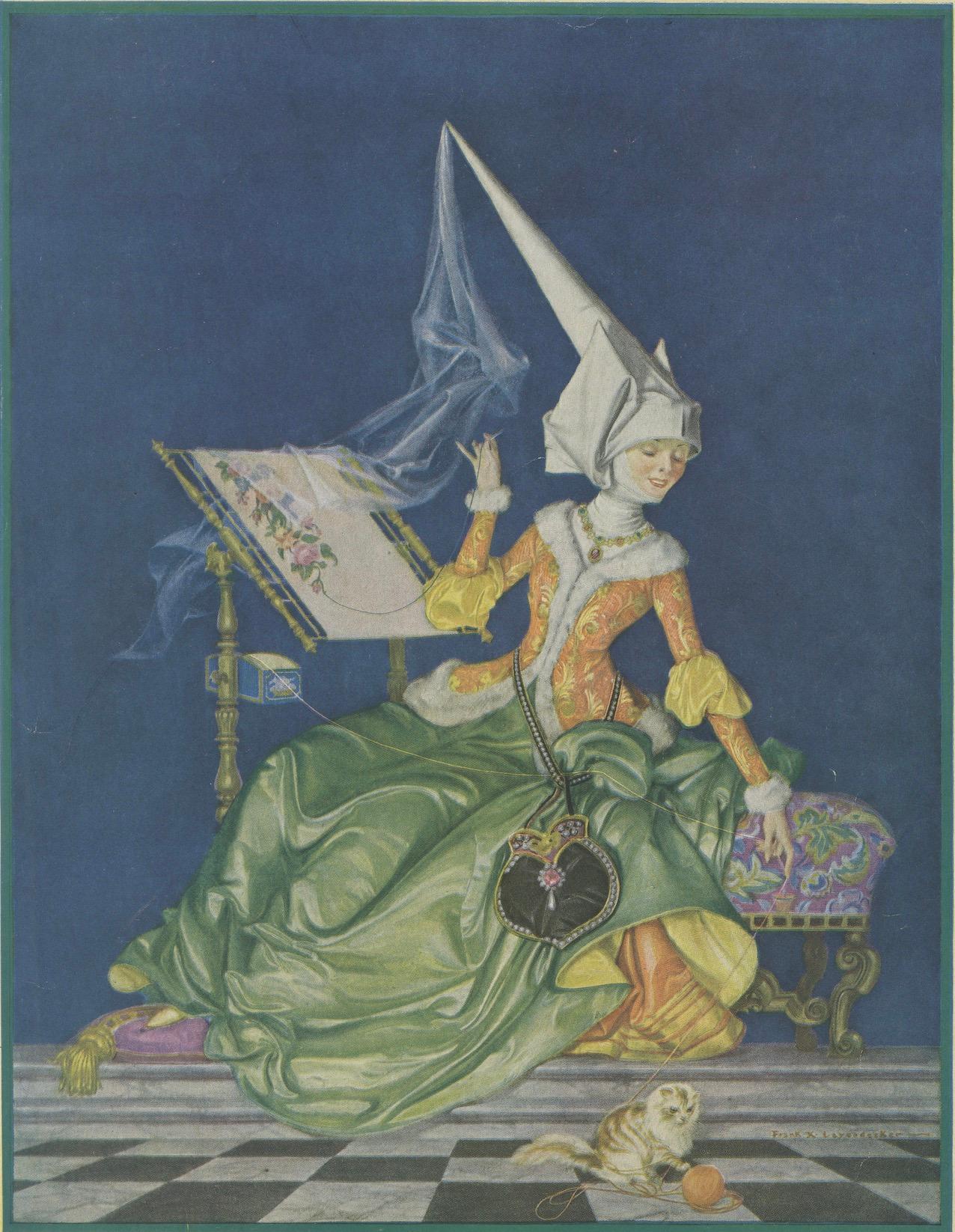 Titelseite der Zeitschrift Vogue - 1. März 1917 - Illustration von Frank X. Leyendecker

Elegantes Original-Cover der Zeitschrift Vogue vom 1. März 1917 mit einer exquisiten Illustration von Frank Xavier Leyendecker (1877-1924), einem der führenden