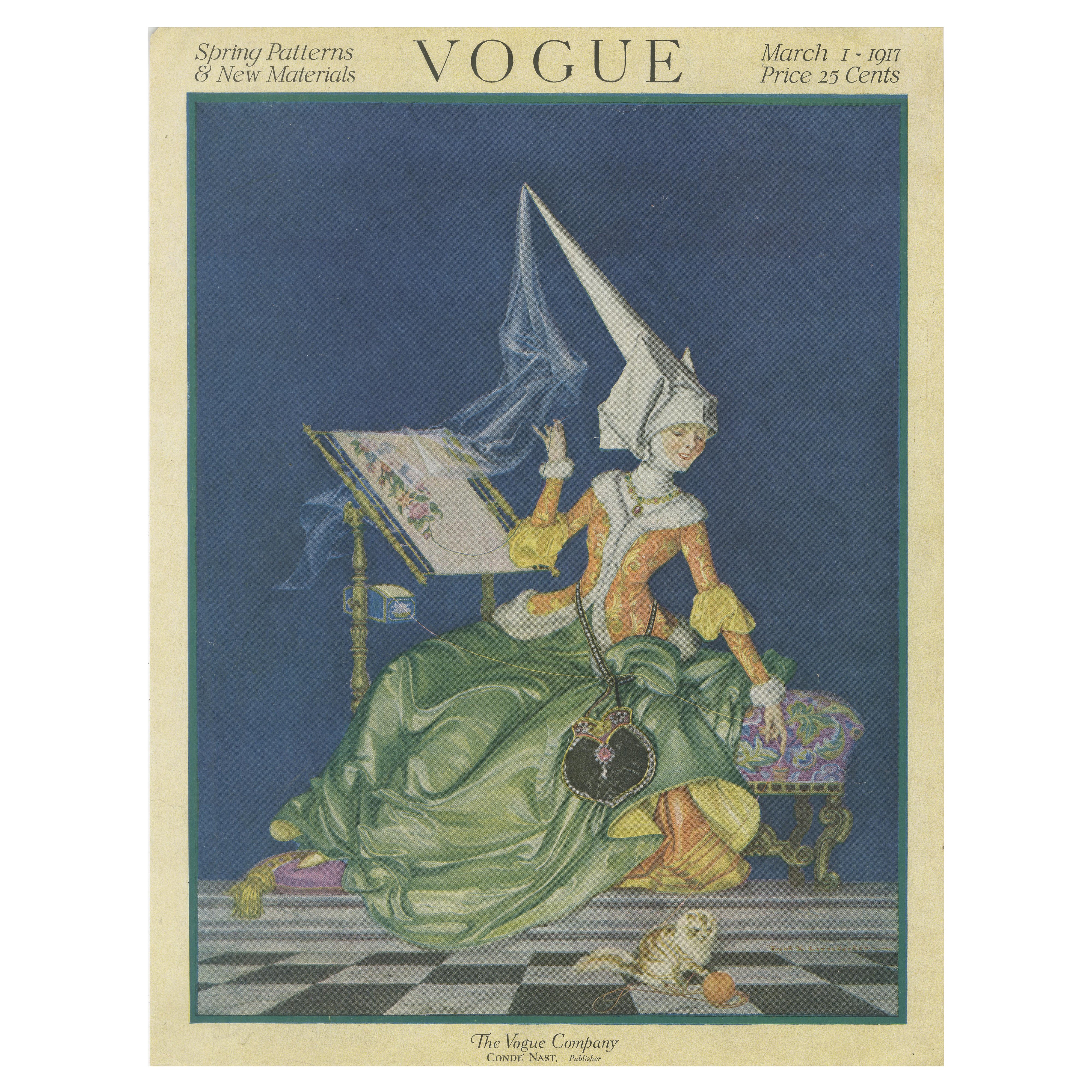 Titelseite der Zeitschrift Vogue - 1. März 1917 - Illustration von Frank X. Leyendecker im Angebot