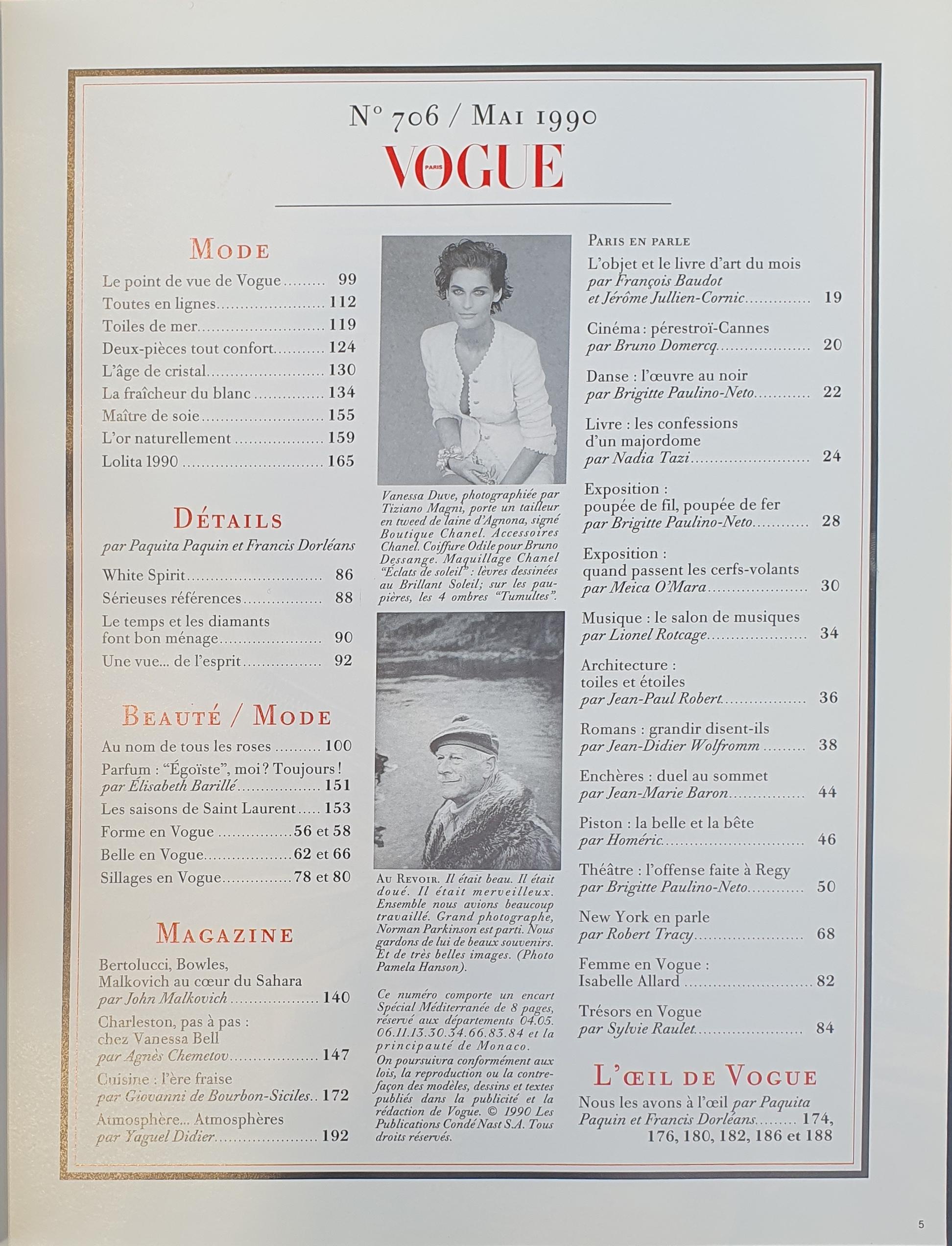 Revista Vogue París mayo 1990 finales del siglo XX en venta