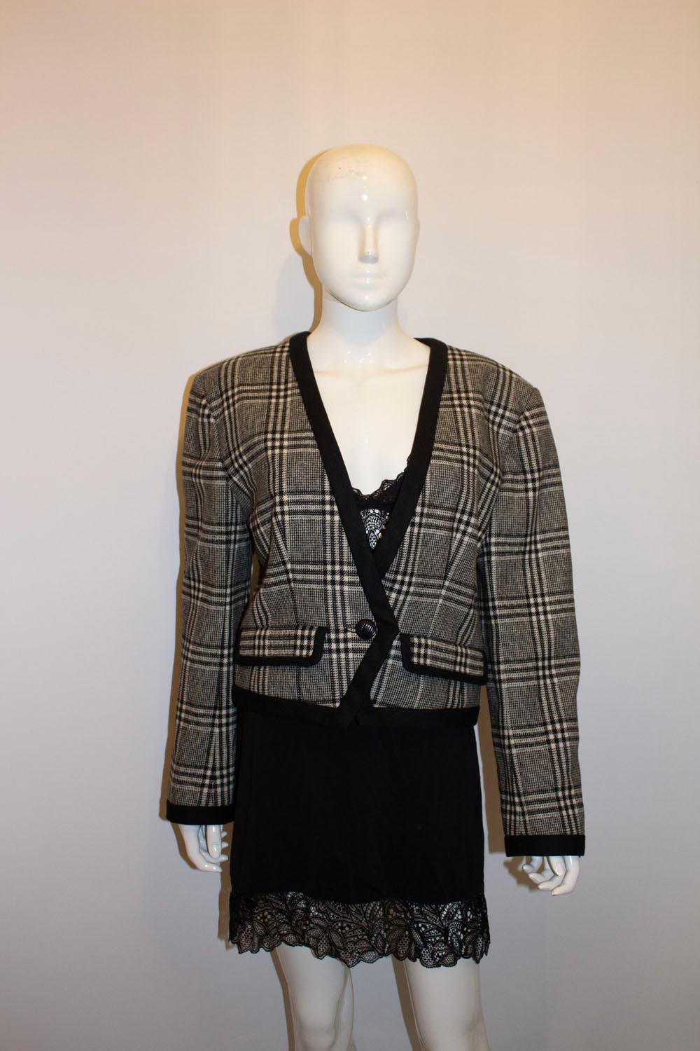 Women's or Men's Vogue Paris Original Black and White Wool Jacket For Sale