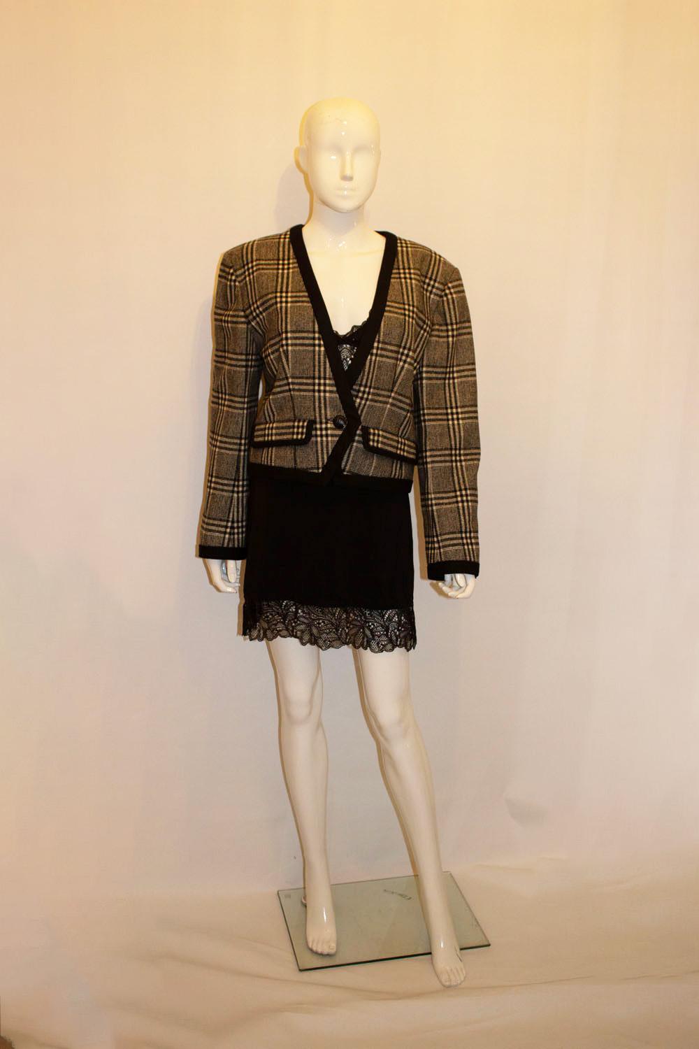 Vogue Paris Original Black and White Wool Jacket For Sale 2