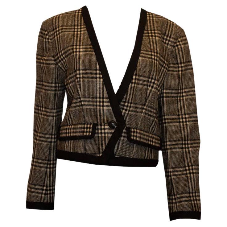 Vogue Paris Original Black and White Wool Jacket For Sale