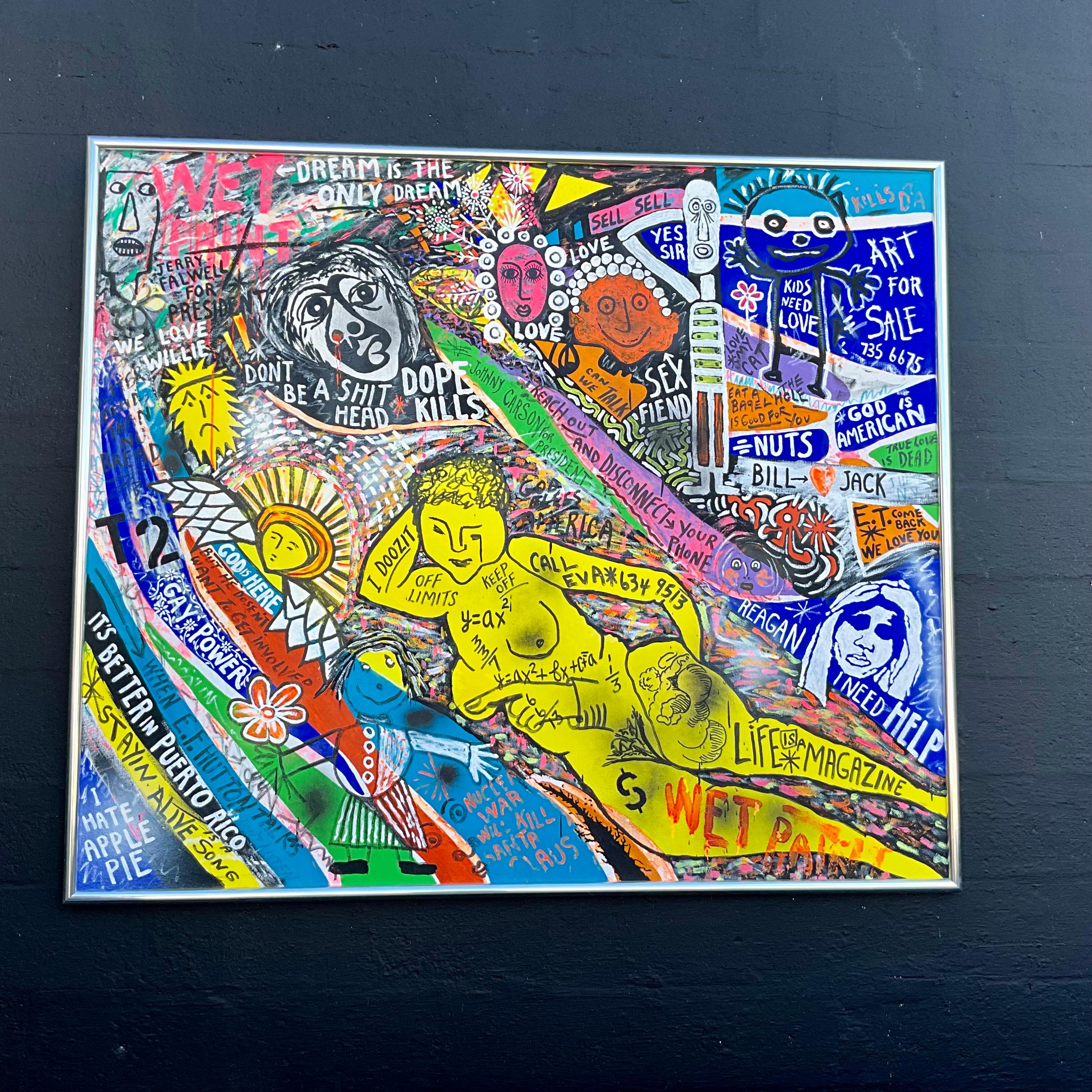 Voices of a Generation: Solomon's Graffiti Muse Oil on Canvas 1982 For Sale 1