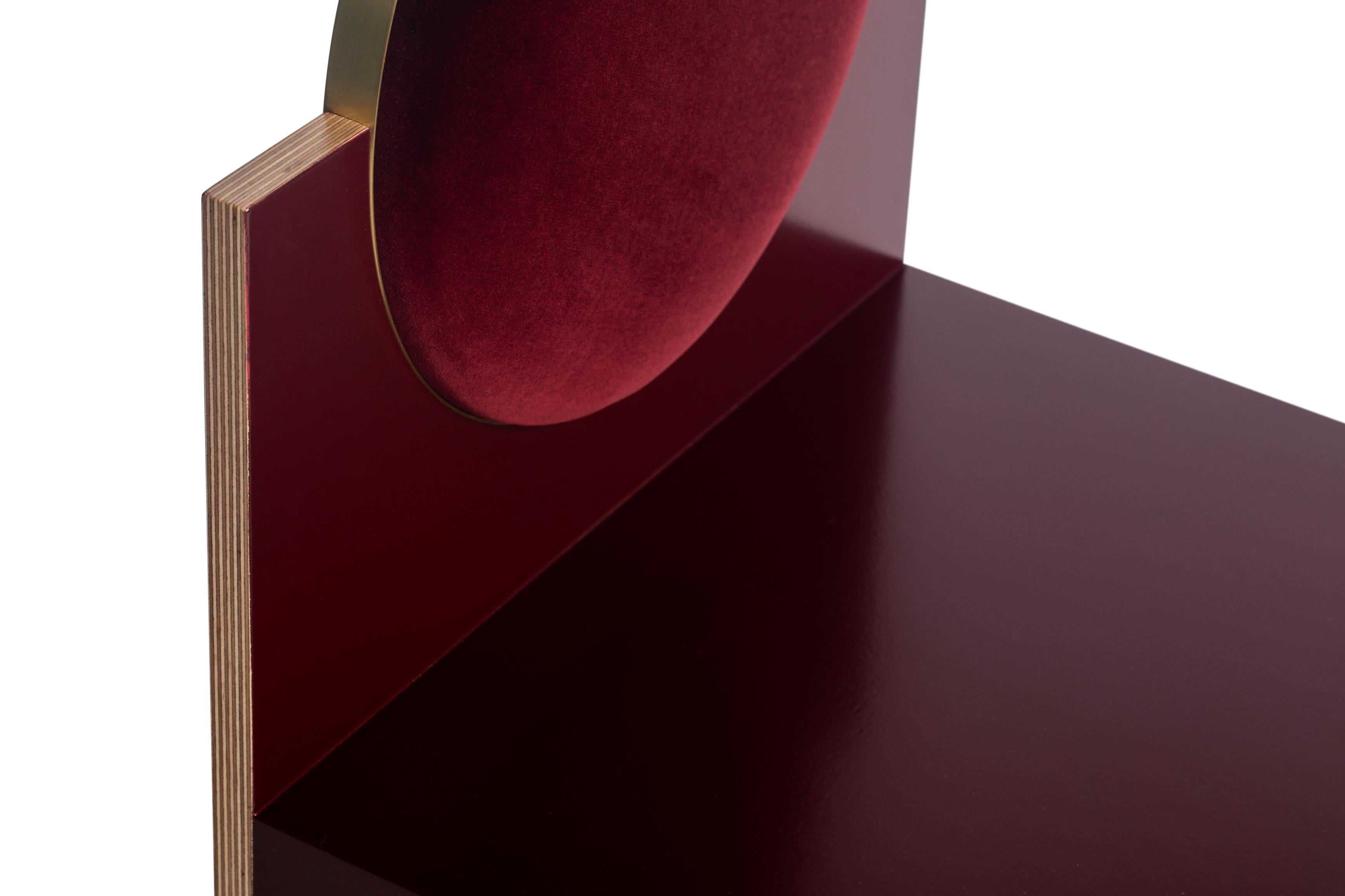 American Void Chair in Bourdeaux from the Qualia Collection by Azadeh Shladovsky For Sale