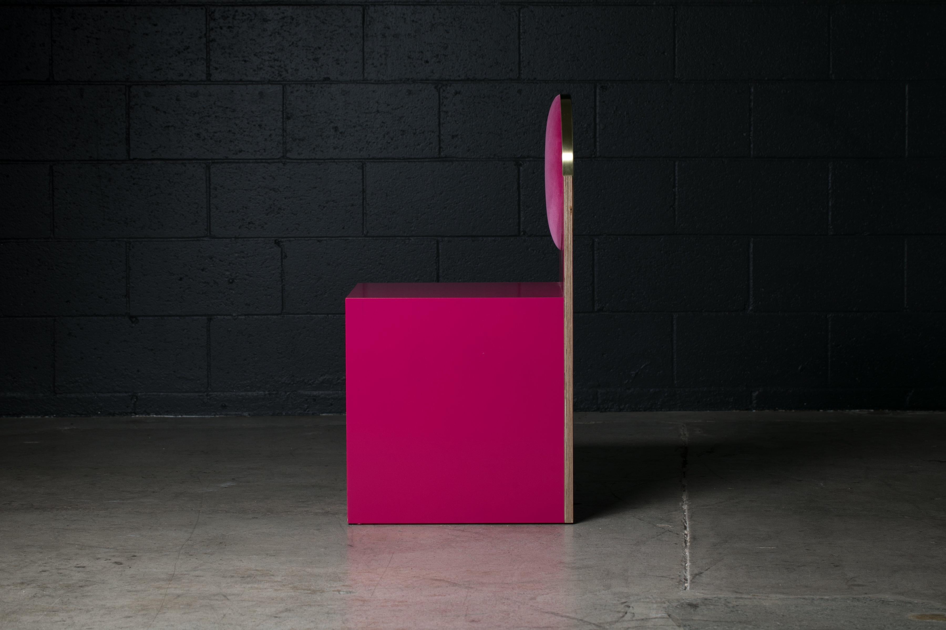 Hand-Crafted Void Chair in Fuchsia from the Qualia Collection by Azadeh Shladovsky For Sale