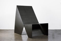 Collection Void, chaise longue en acier gris graphite