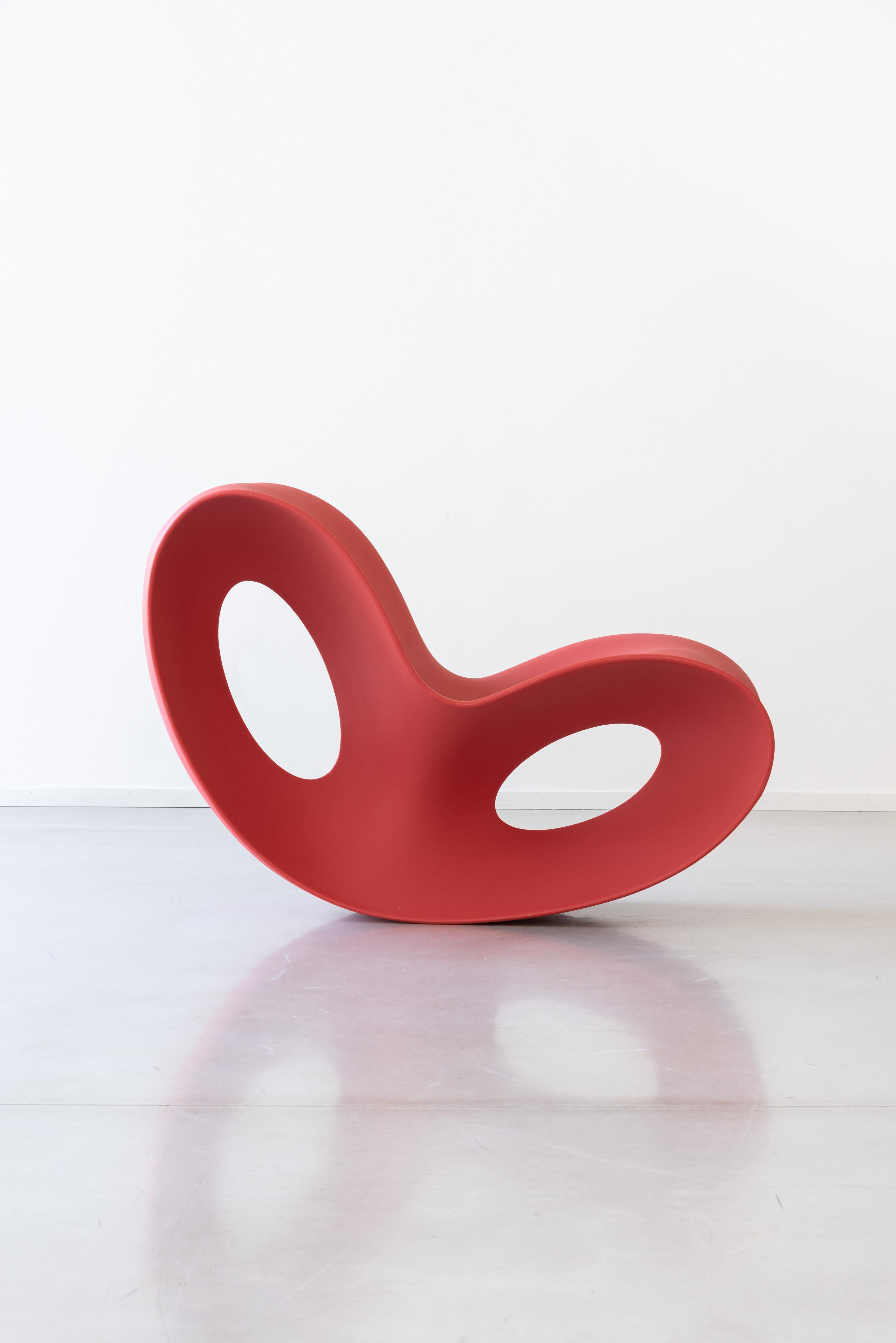 Plastic Voido Rocking Chair  in Red by Ron Arad for MAGIS For Sale