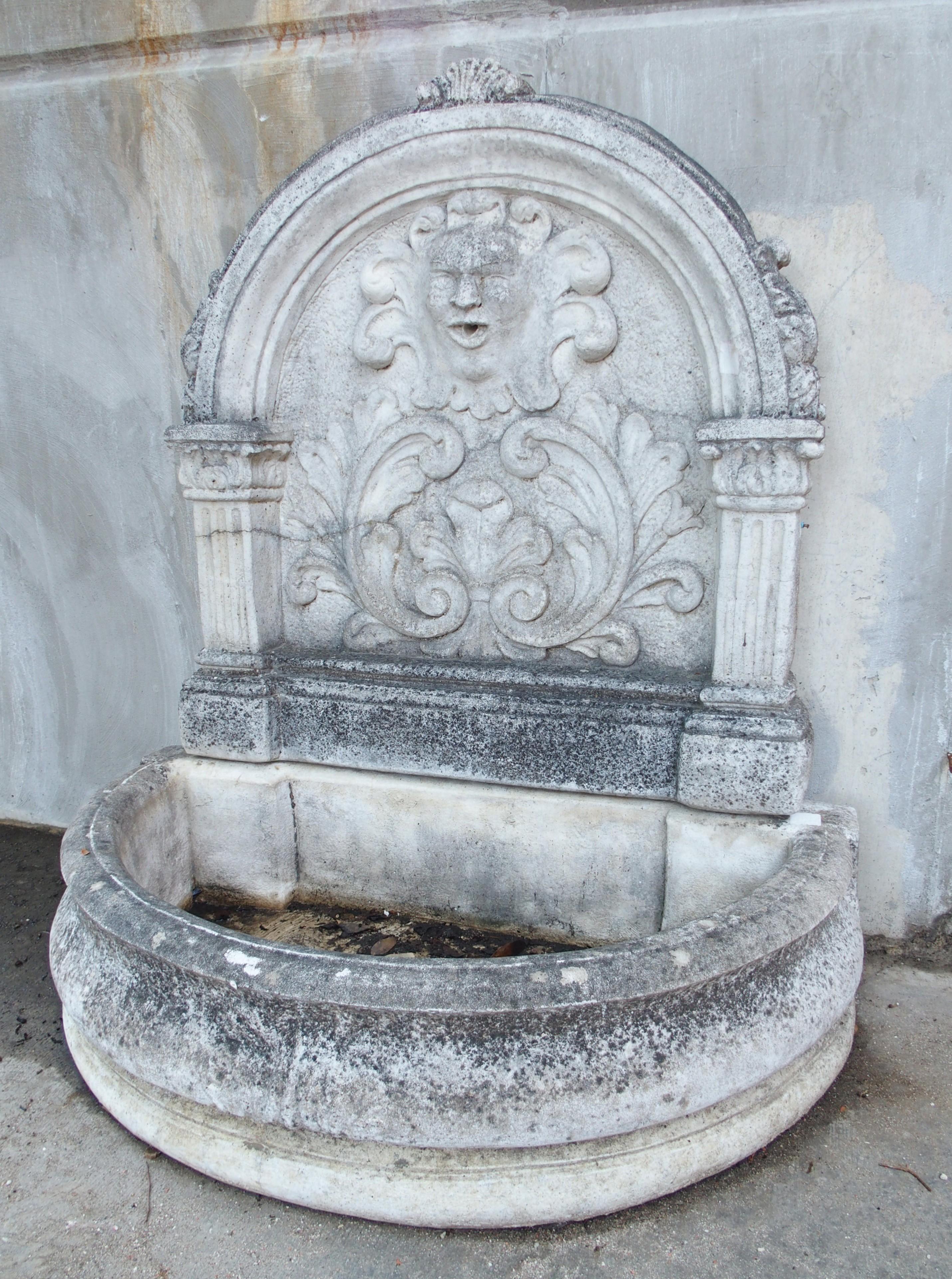 Voisins-le-Bretonneux Fuente de pared antigua de fundición para jardín, Francia, S. 1970 en venta 8