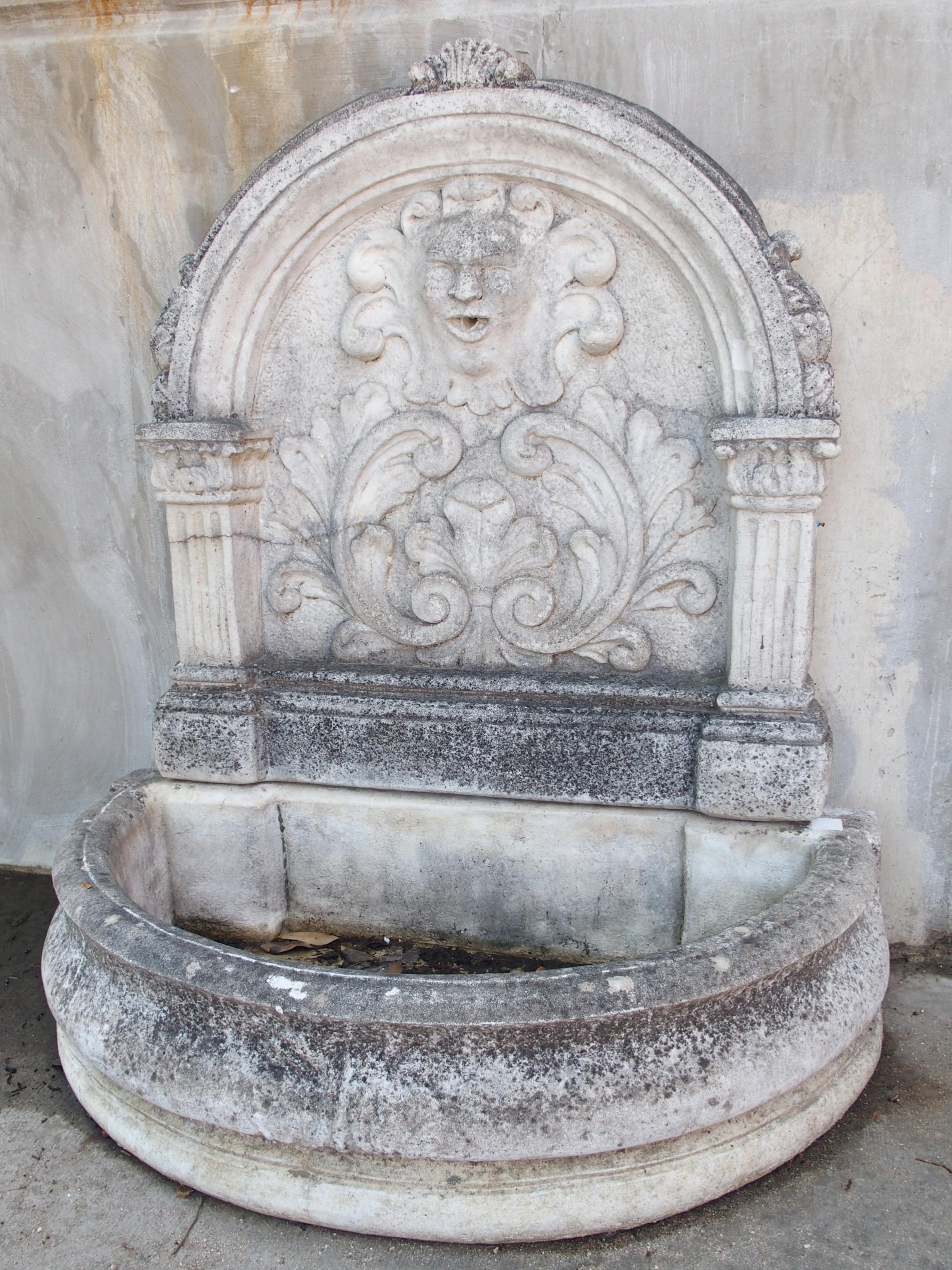 Voisins-le-Bretonneux Fuente de pared antigua de fundición para jardín, Francia, S. 1970 en venta 11