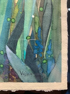 'Iris Dance' by Vojna Bastovanovic Casteel, 2022; Framed Watercolor on Paper