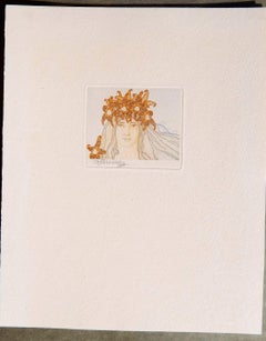 Vojtech Preissig American/Czech Artist - Art Nouveau Etching Orchid Series