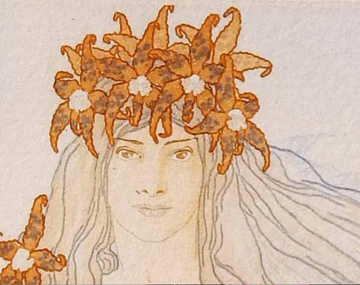 Vojtech Preissig American/Czech Artist - Art Nouveau Etching Orchid Series For Sale 2