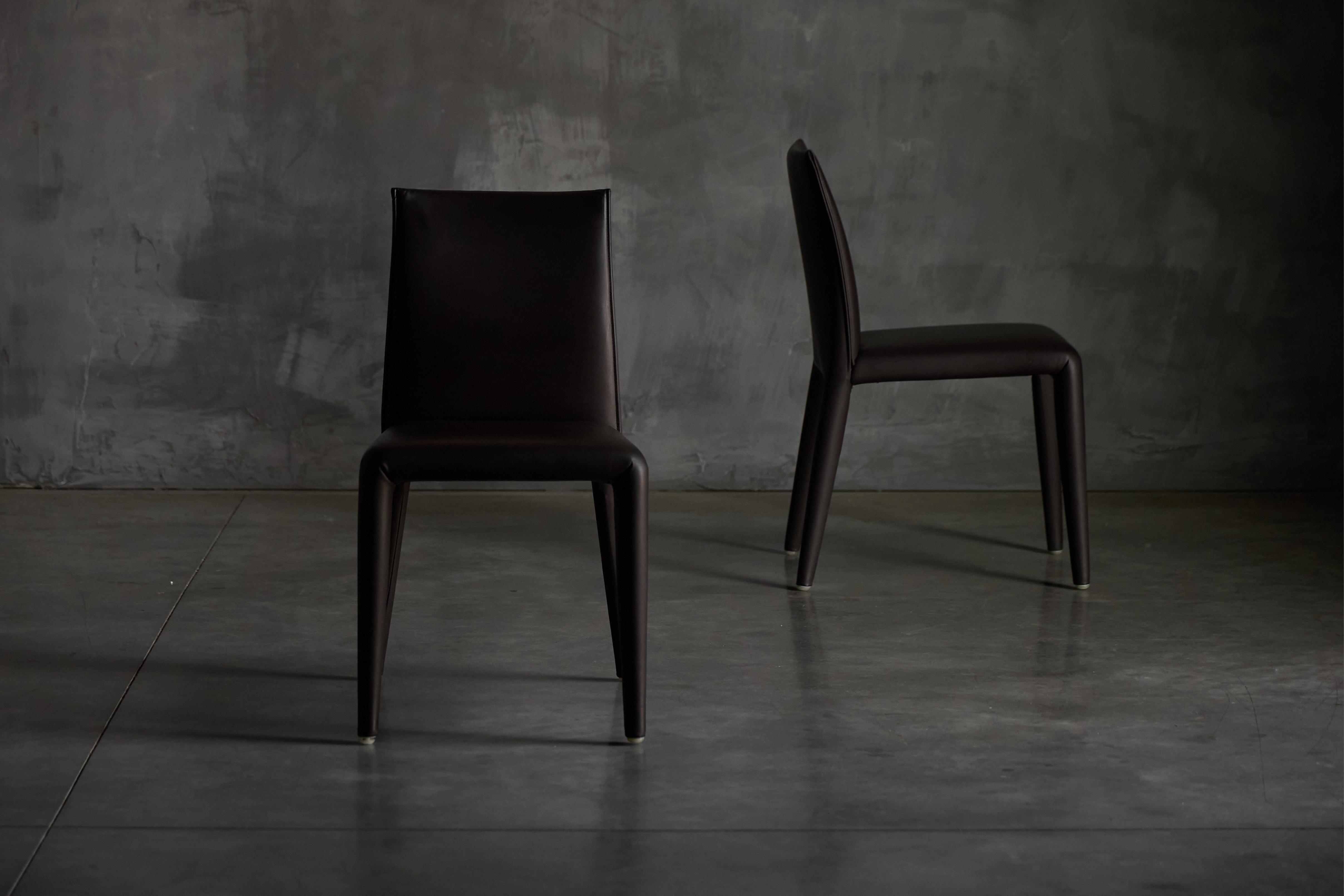 Leather Vol au Vent Dining Chairs by Mario Bellini for B&B Italian Italy, 2000s For Sale