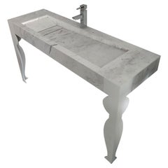 Lavabo VOL Blanco Mármol Italiano de Carrara y Krion Diseño Moderno En Stock