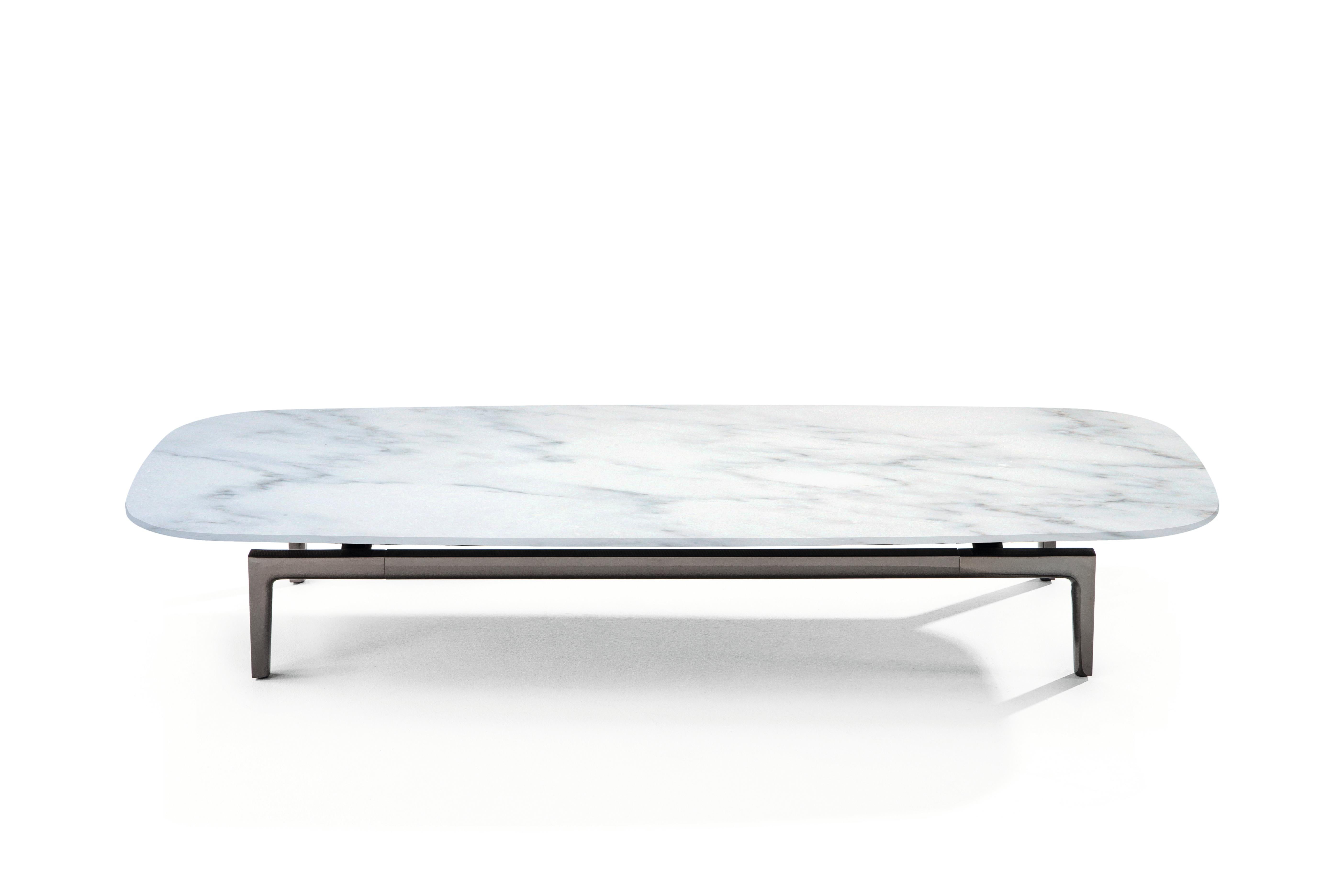 Table basse Volage Ex-S avec base en marbre et aluminium de Philippe Starck  en vente 5
