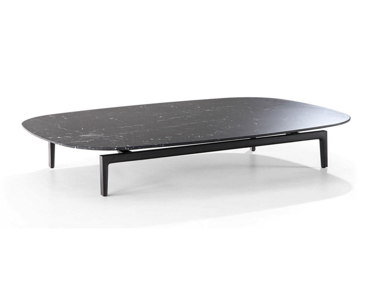 Mid-Century Modern Table basse Volage Ex-S avec base en marbre et aluminium de Philippe Starck  en vente