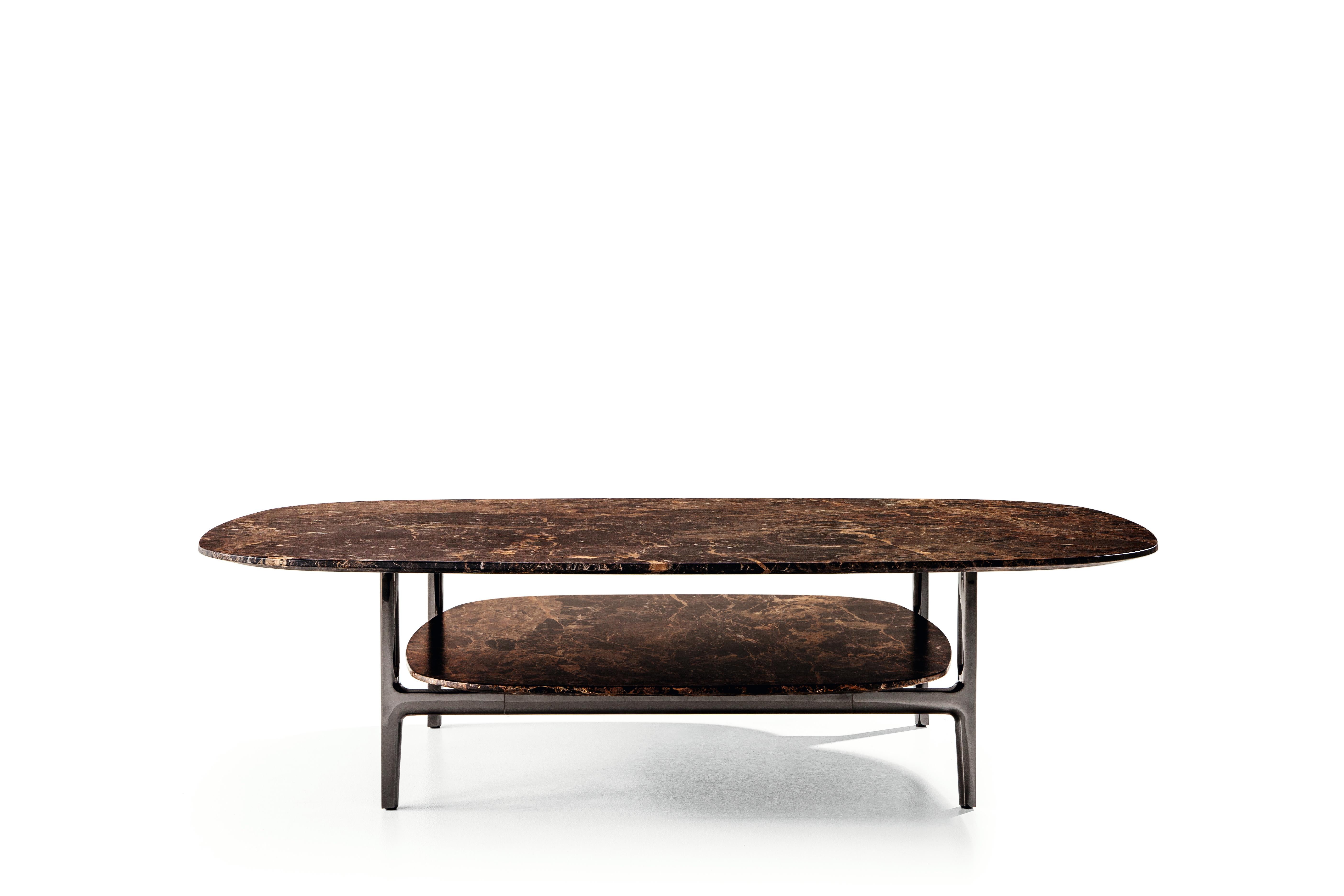 Mid-Century Modern Volage Ex-S Coffee Table in Marble and Aluminium Base by Philippe Starck  For Sale