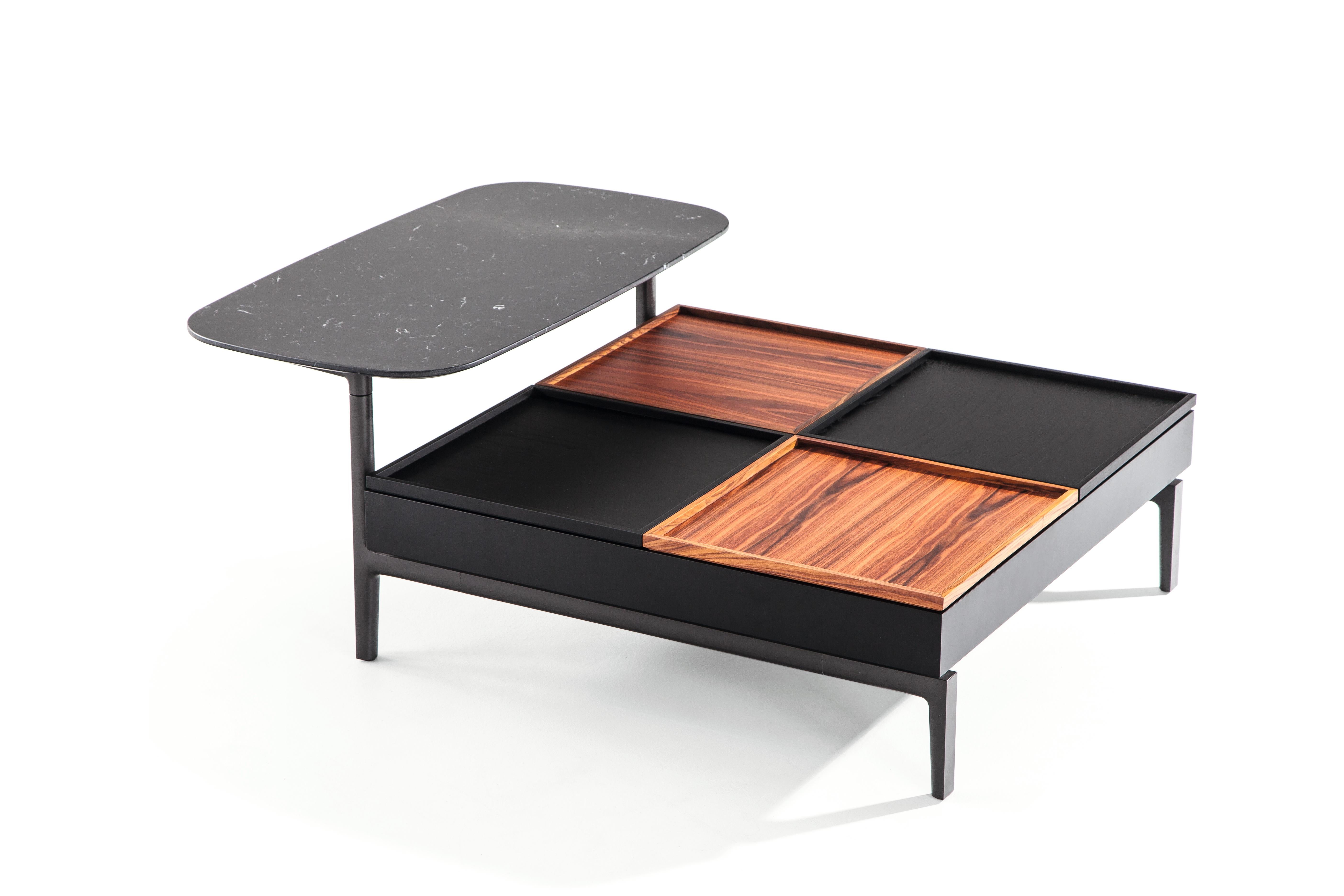 italien Table basse Volage Ex-S avec base en marbre et aluminium de Philippe Starck en vente