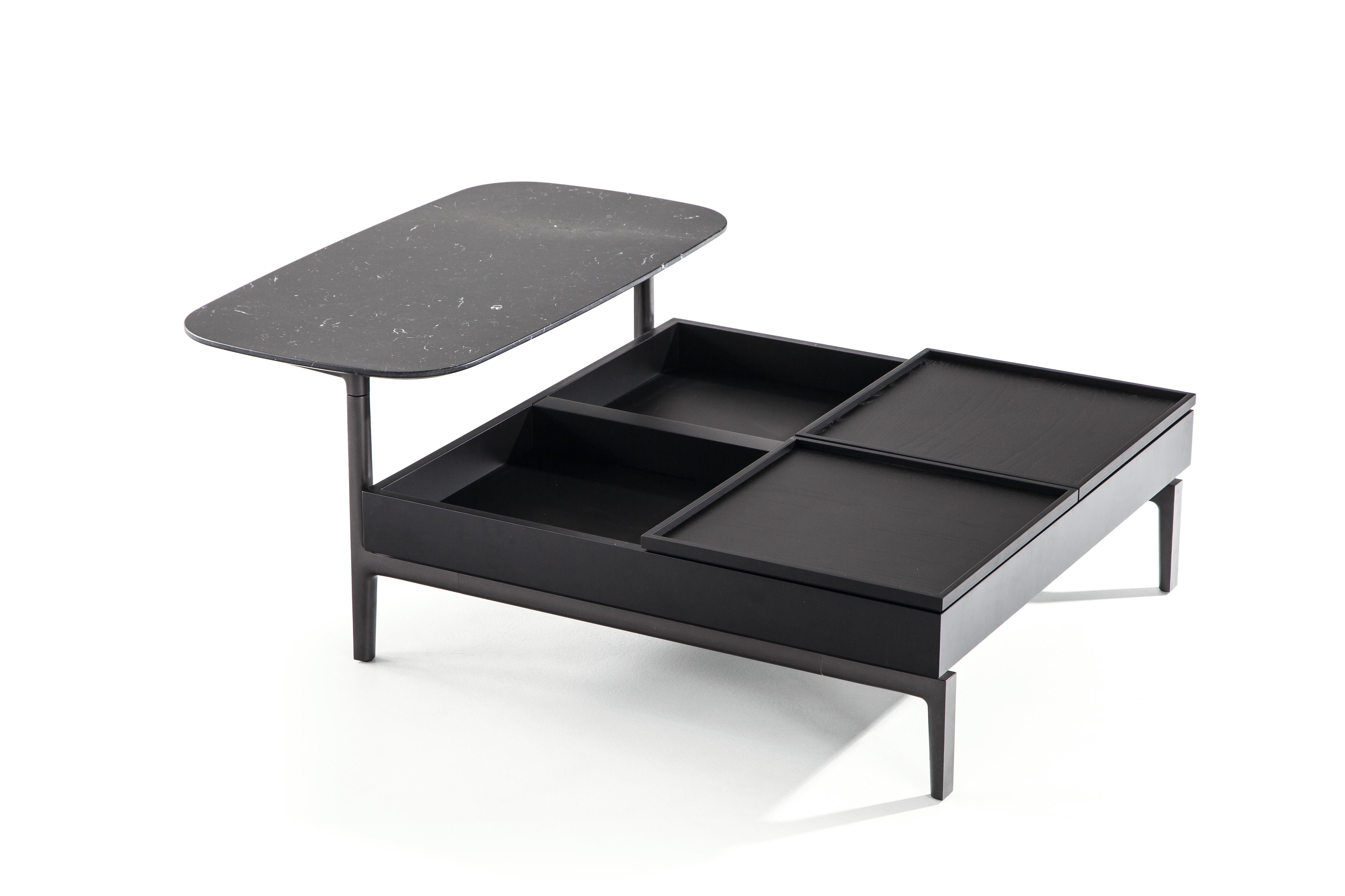 Contemporary Volage Ex-S Coffee Table in Marble and Aluminium Base by Philippe Starck For Sale