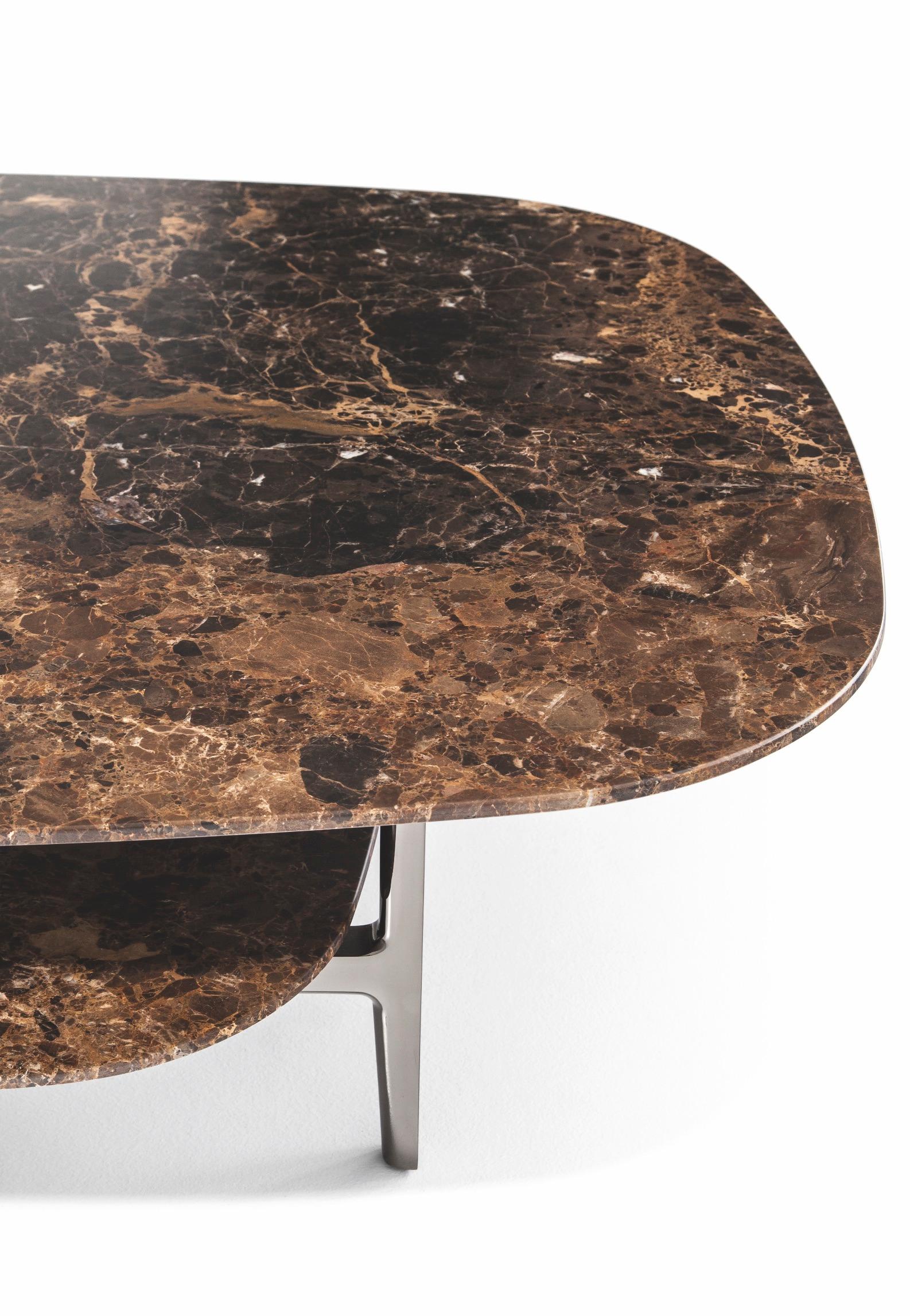 Table basse Volage Ex-S avec base en marbre et aluminium de Philippe Starck  en vente 1