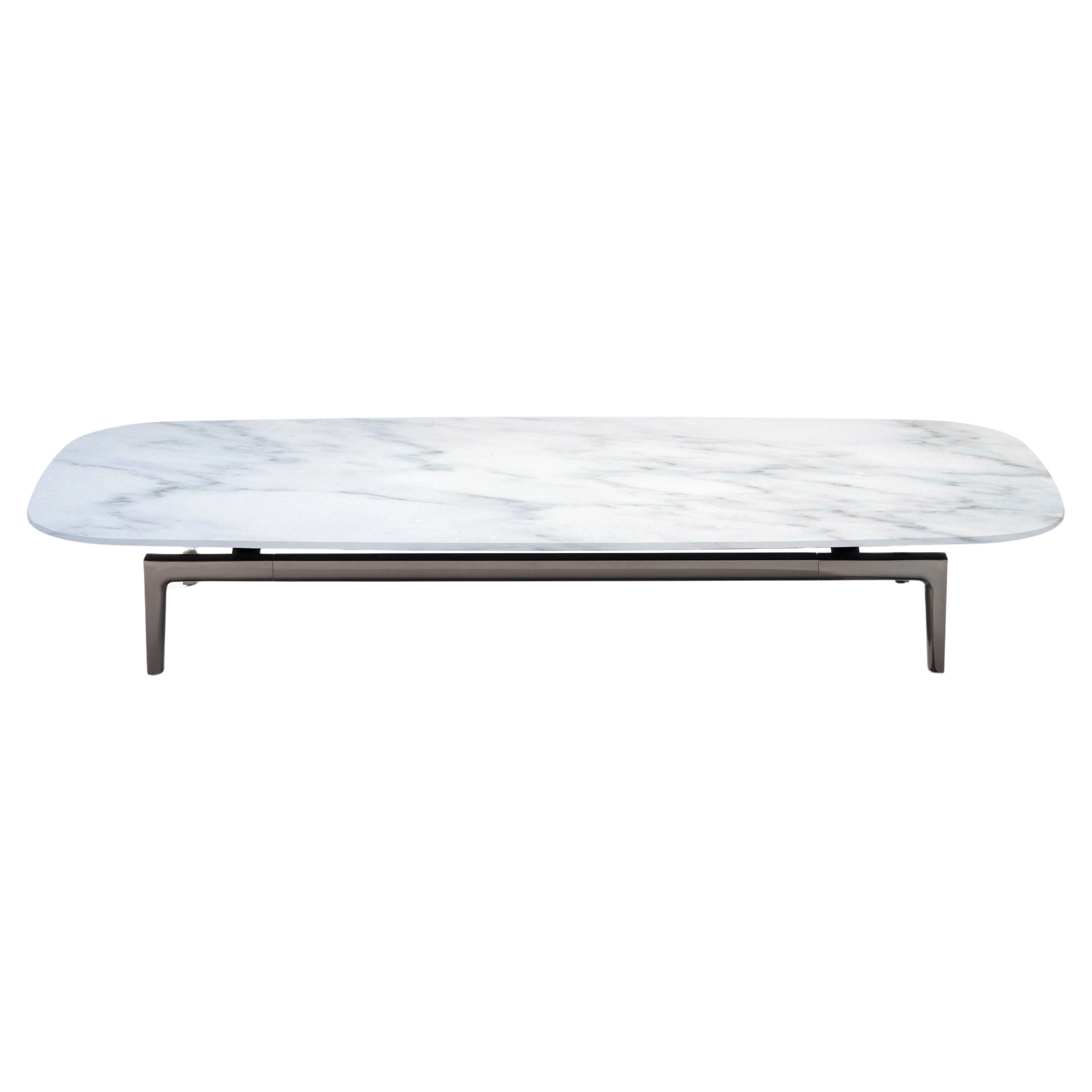 Table basse Volage Ex-S avec base en marbre et aluminium de Philippe Starck  en vente