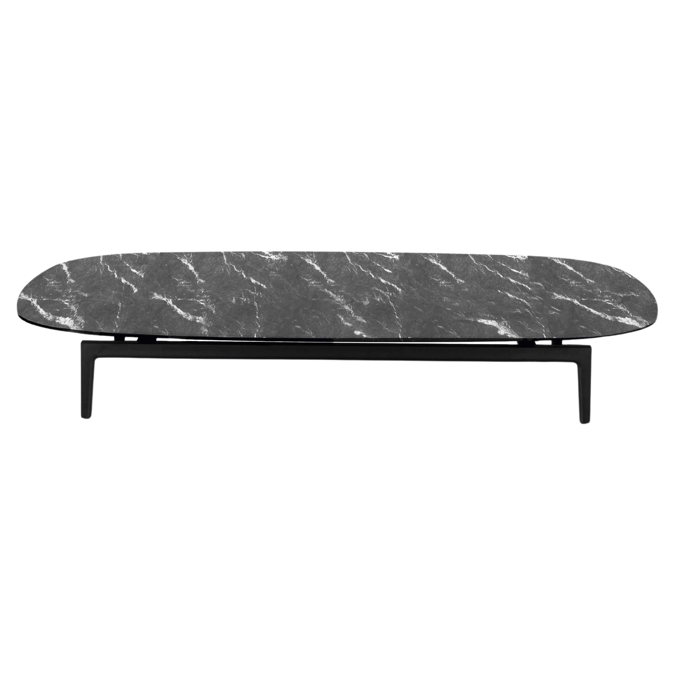 Table basse Volage Ex-S avec base en marbre et aluminium de Philippe Starck  en vente
