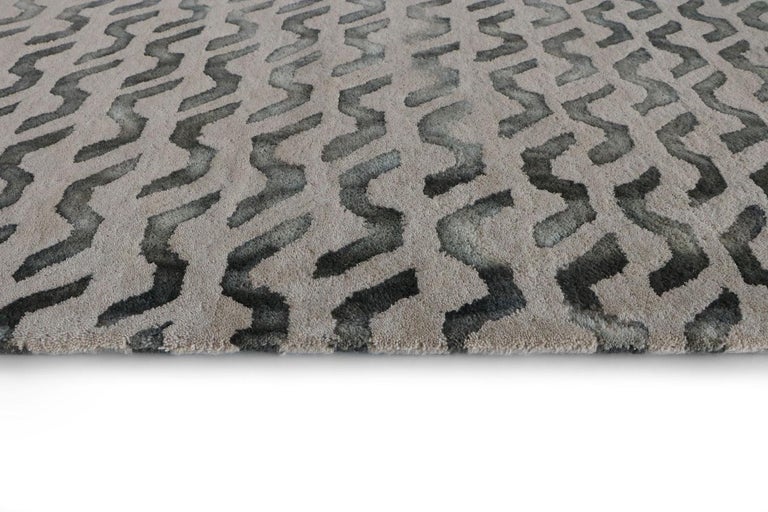 Contemporary Patterned New Zealand Wool Rug by Deanna Comellini 200x300