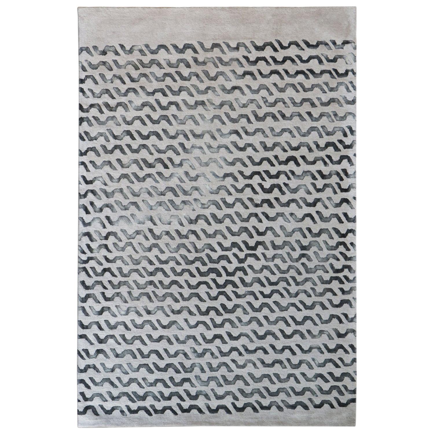 Contemporary Patterned New Zealand Wool Rug by Deanna Comellini 200x300 cm