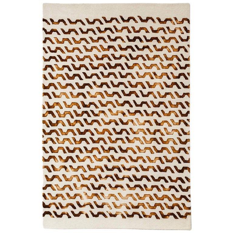 Contemporary Patterned New Zealand Wool Rug by Deanna Comellini 160x240