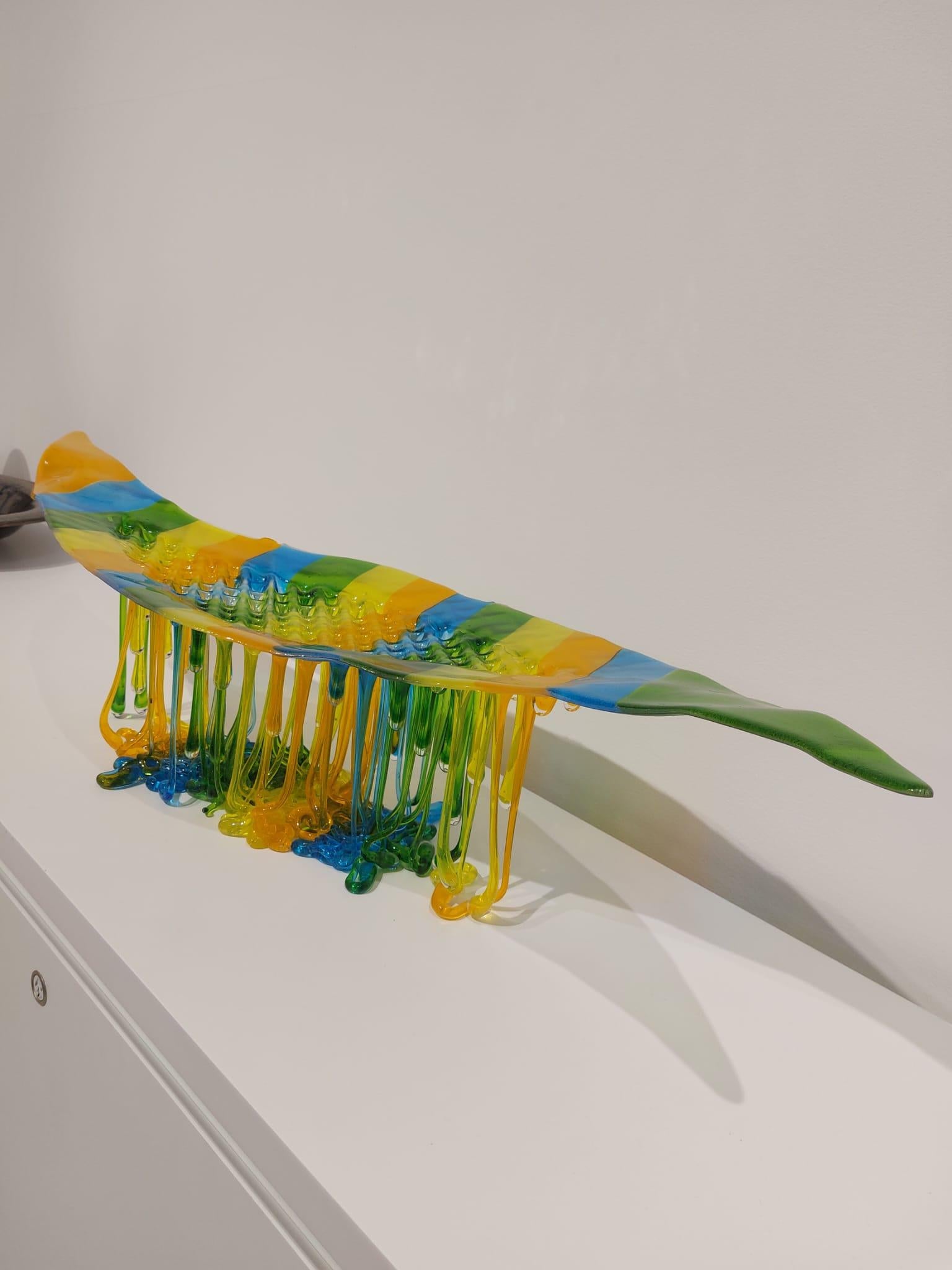 „Volare“, Tafelaufsatz aus Muranoglas, handgefertigt in Italien, zeitgenössisches Design, 2022 im Zustand „Neu“ im Angebot in San Miniato PI, IT