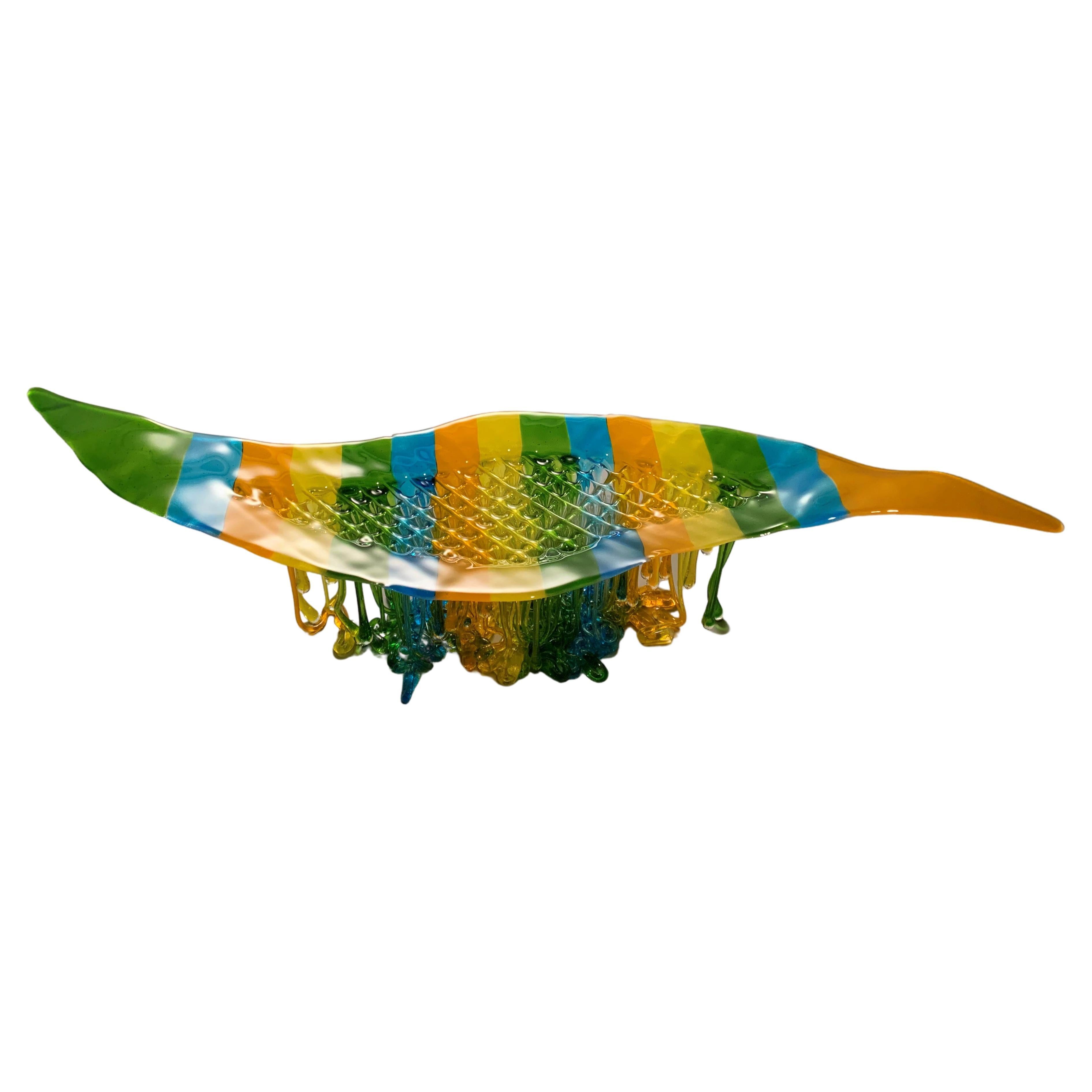 "Volare", centrotavola in vetro di Murano, fatto a mano in Italia, design contemporaneo, 2022 in vendita