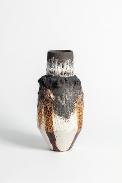 volcanic and black clay textured vase